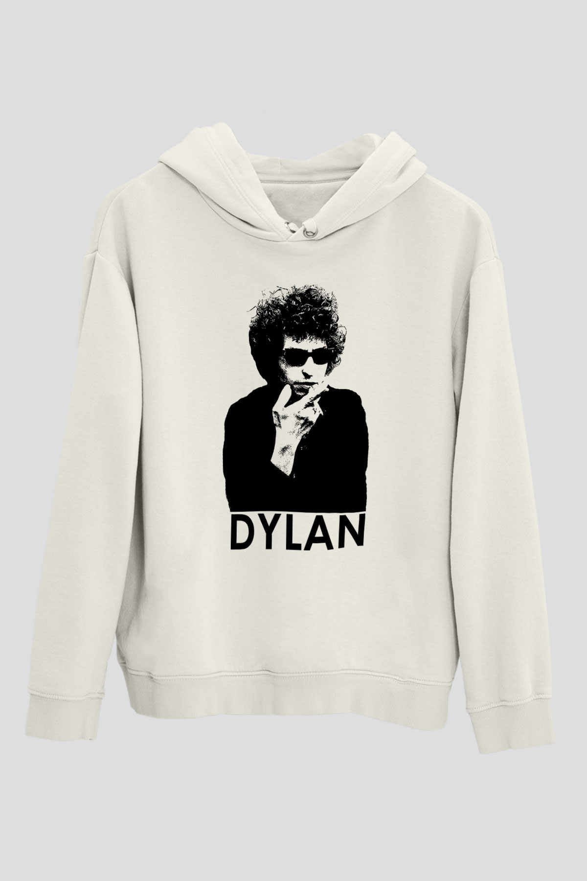 Bob Dylan Beyaz Unisex Kapşonlu Sweatshirt