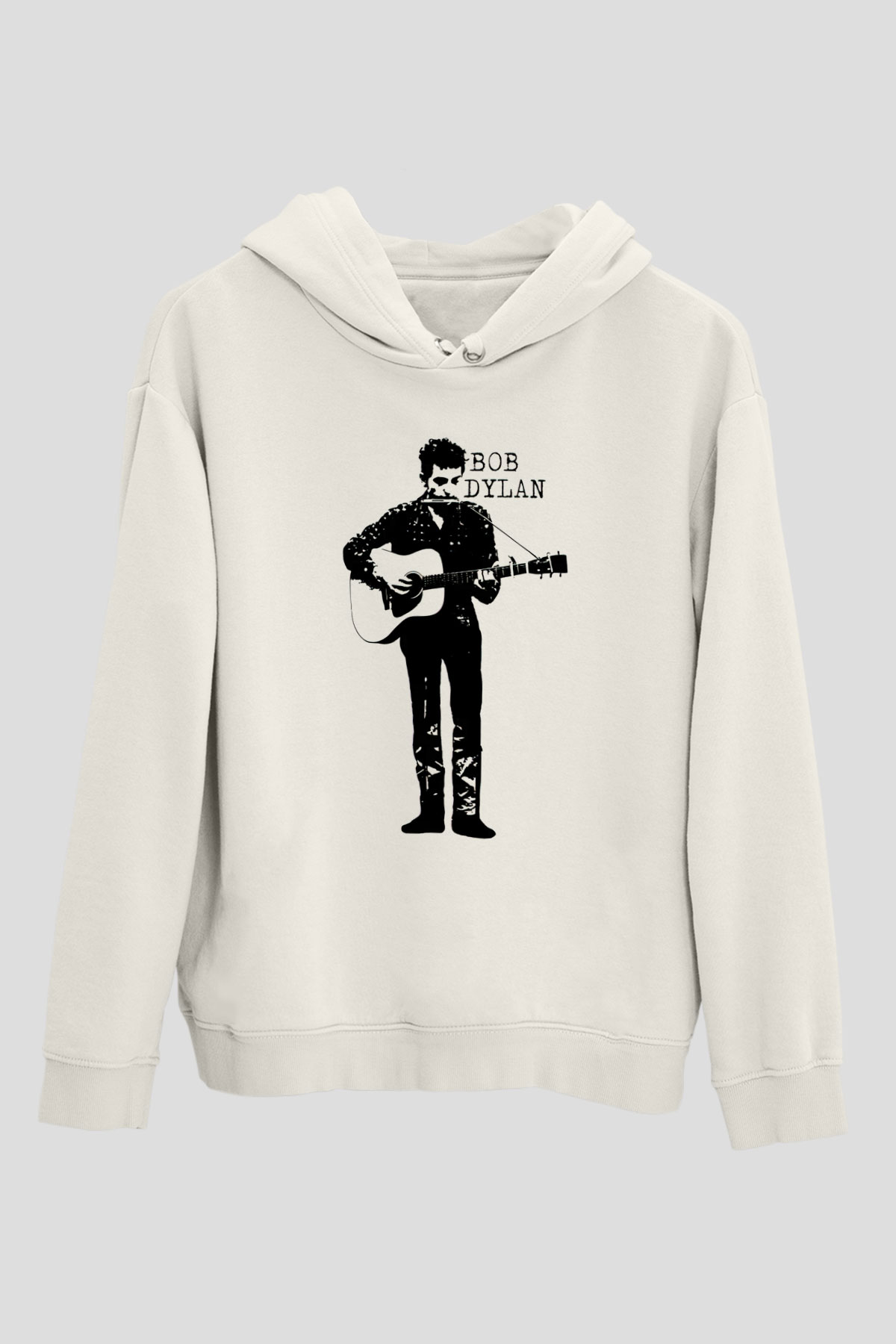 Bob Dylan Beyaz Unisex Kapüşonlu Sweatshirt