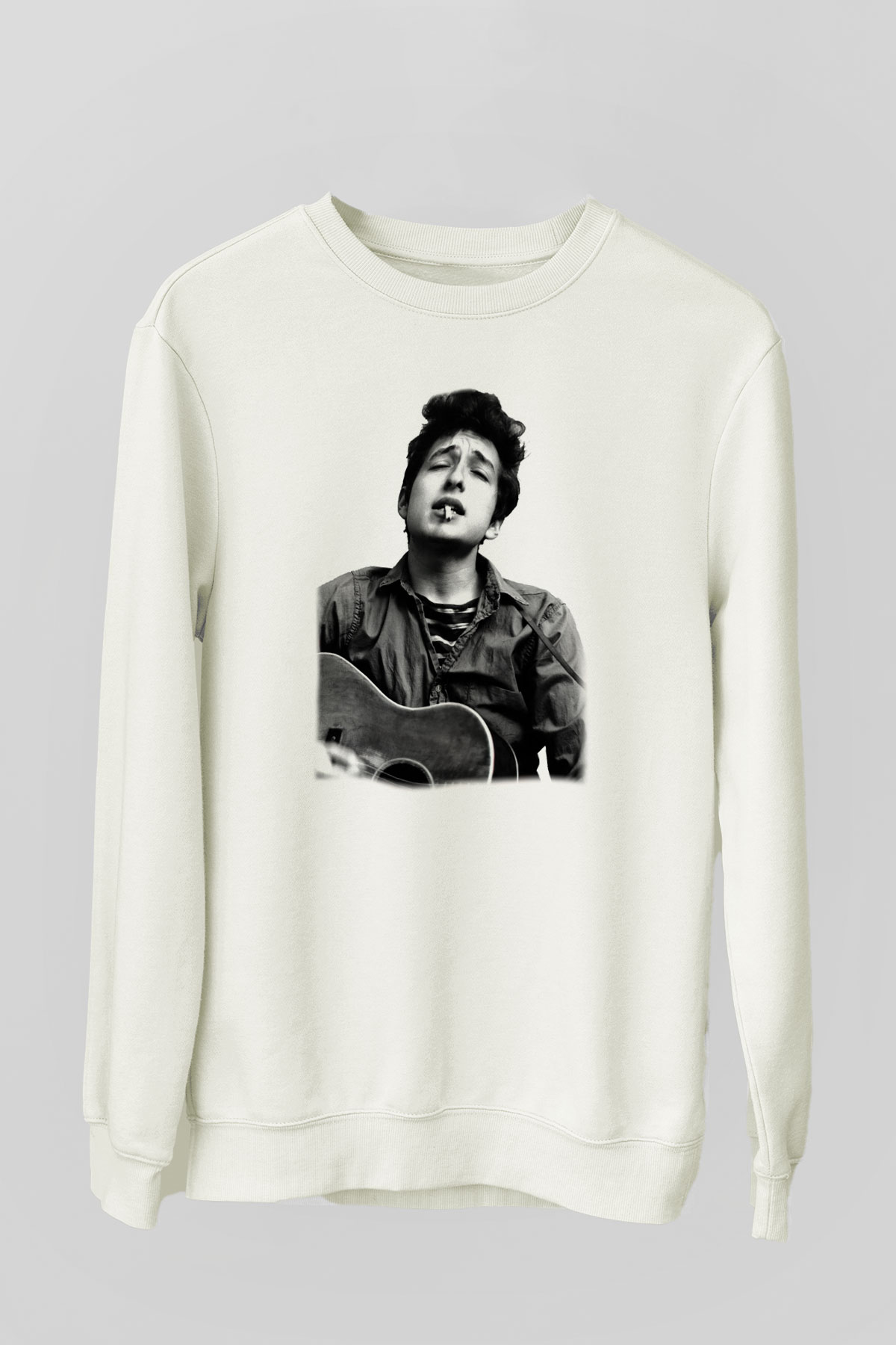 Bob Dylan Beyaz Unisex Sweatshirt