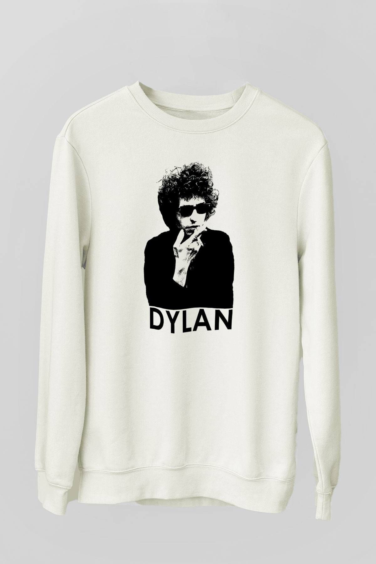 Bob Dylan Beyaz Unisex Sweatshirt