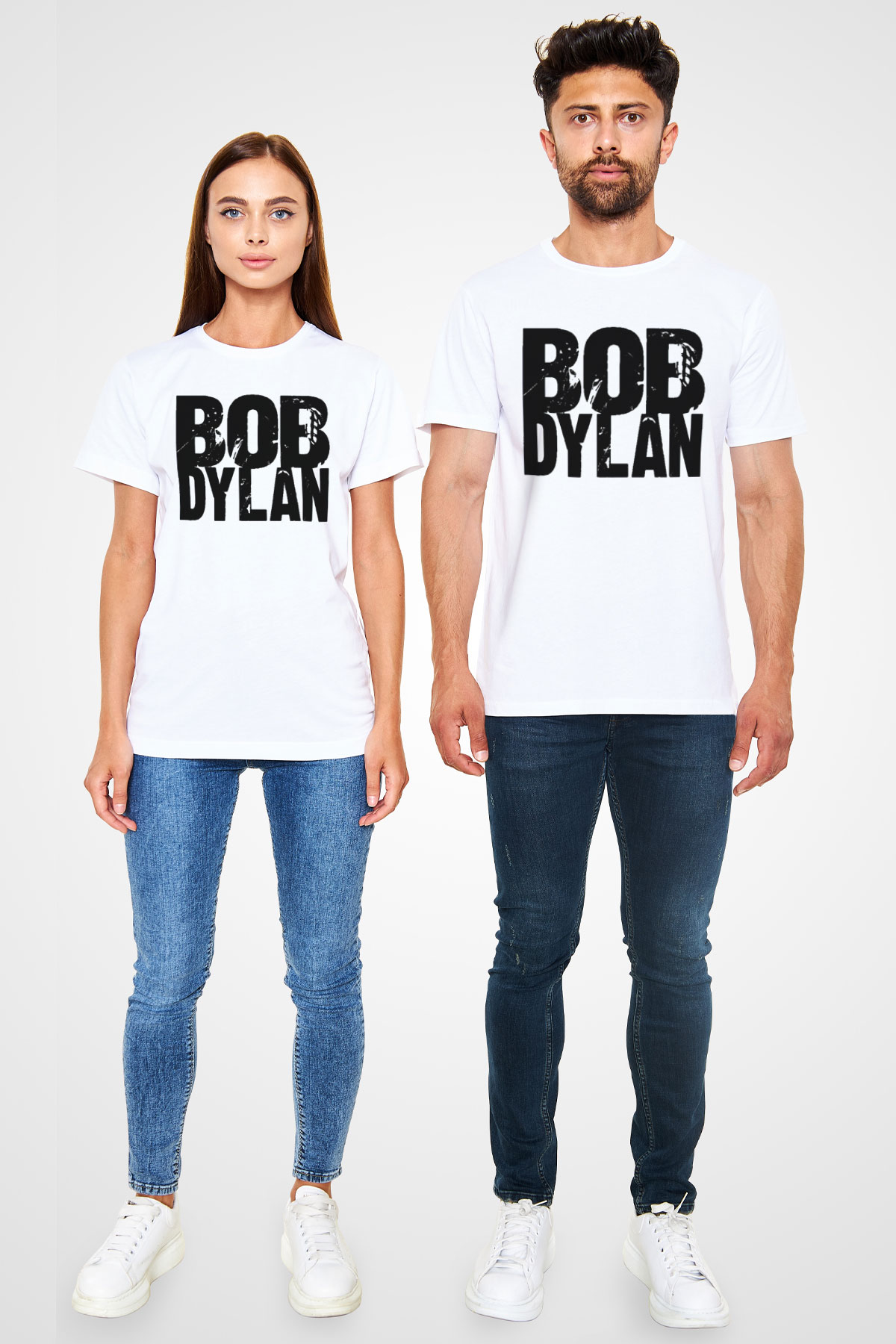 Bob Dylan Beyaz Unisex Tişört T-Shirt - TişörtFabrikası