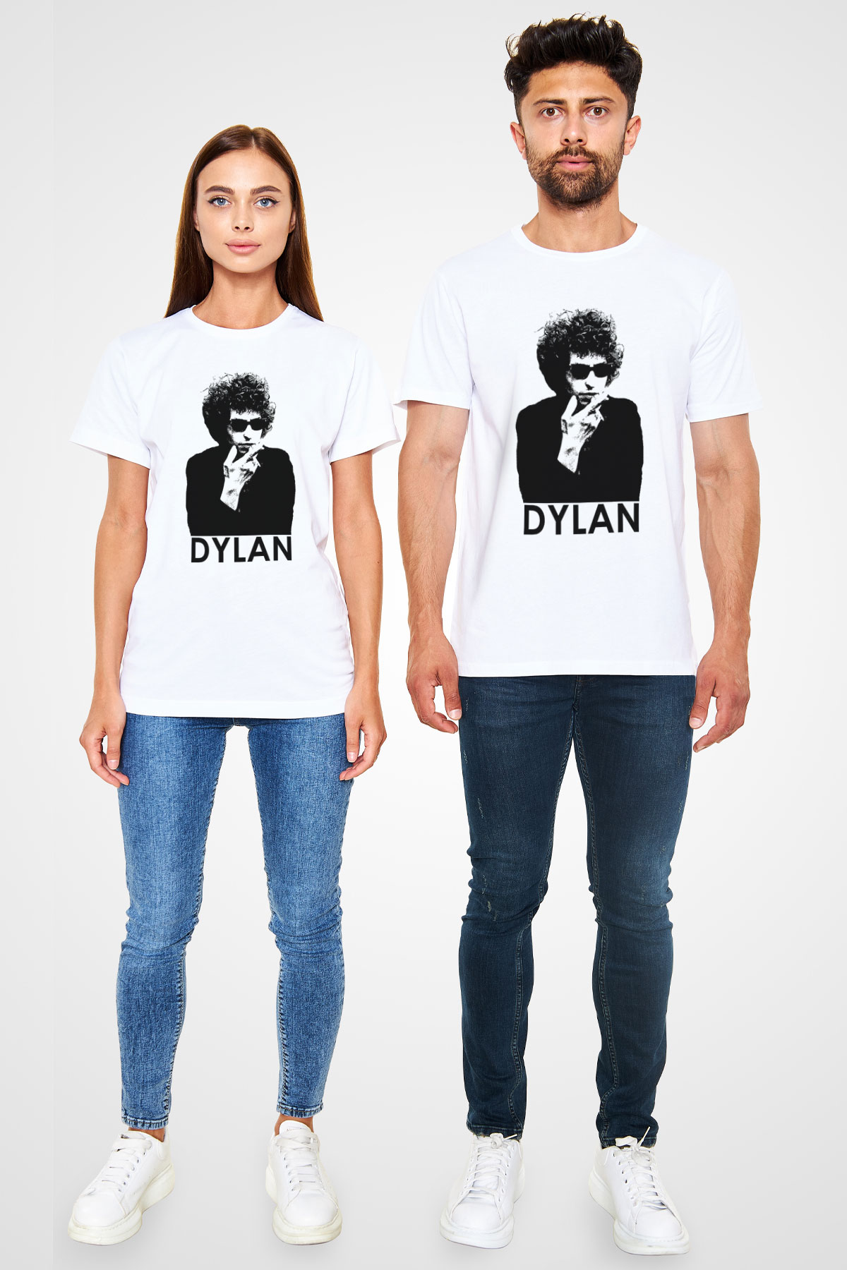 Bob Dylan Beyaz Unisex Tişört T-Shirt - TişörtFabrikası