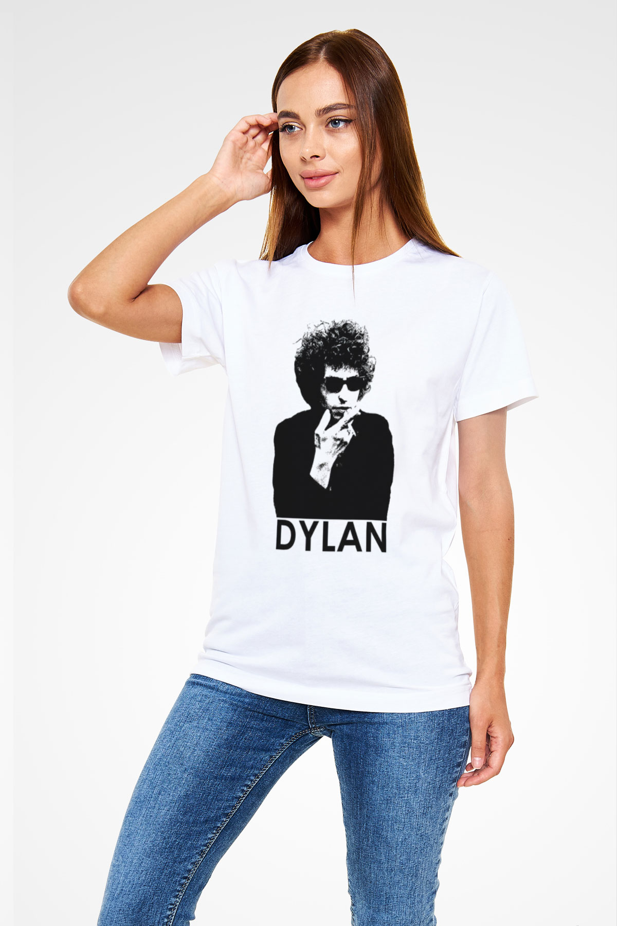 Bob Dylan Beyaz Unisex Tişört T-Shirt - TişörtFabrikası