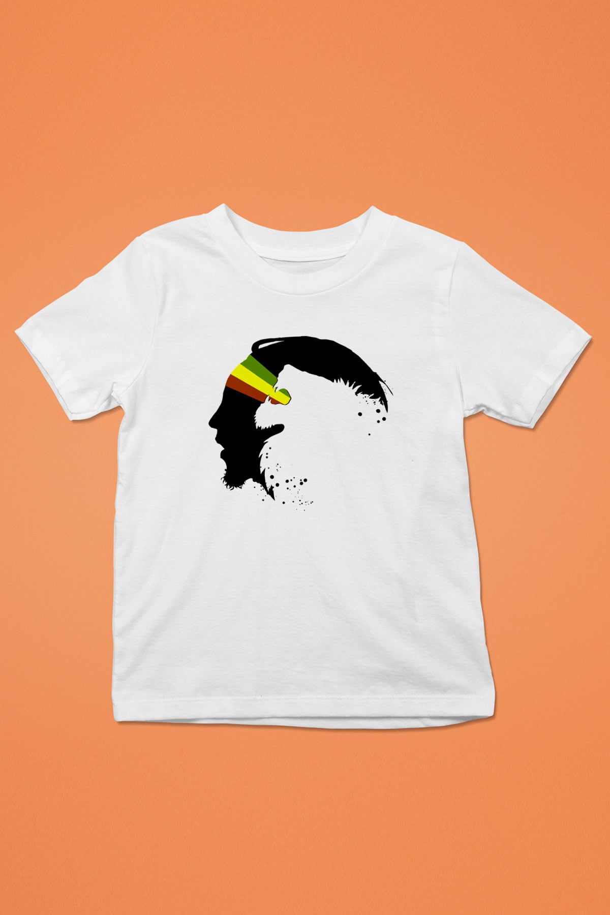 Bob Marley Baskılı Beyaz Unisex Çocuk Tişört