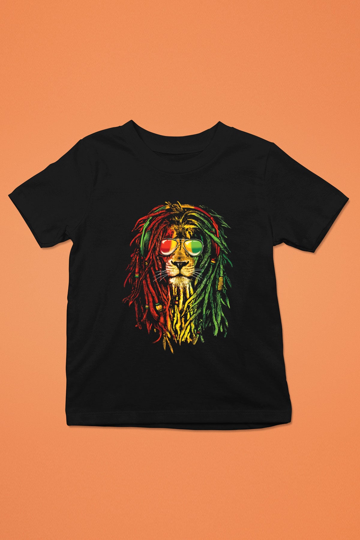 Bob Marley Baskılı Siyah Unisex Çocuk Tişört