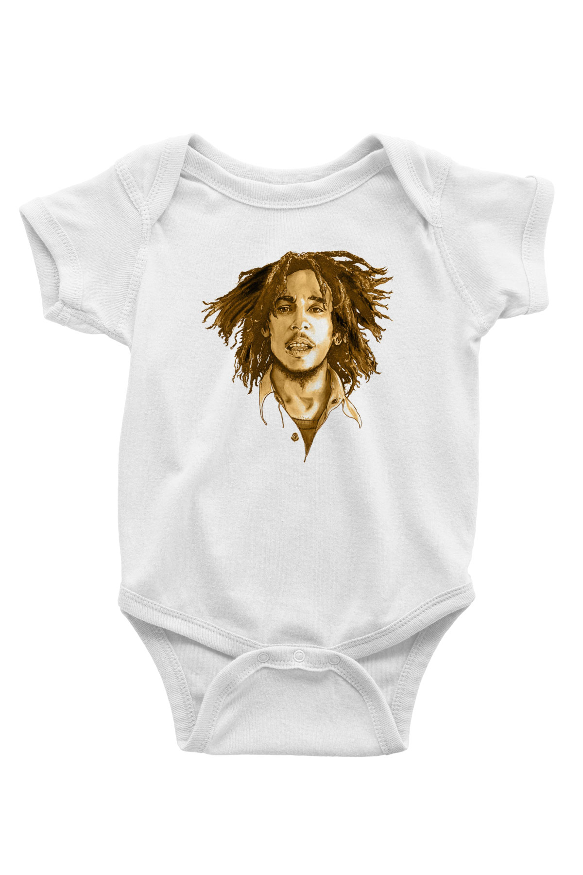 Bob Marley Beyaz Bebek Body - Zıbın