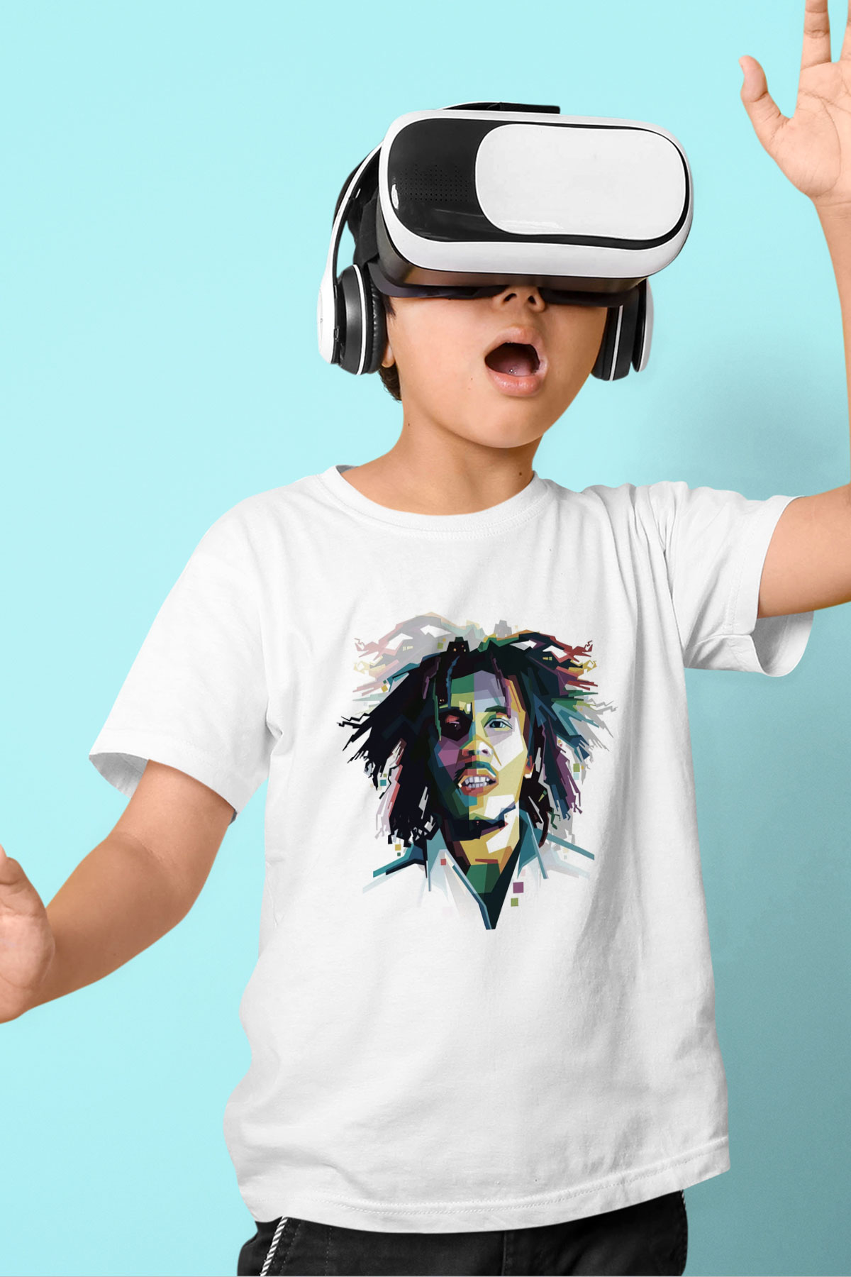 Bob Marley Beyaz Unisex Çocuk Tişört