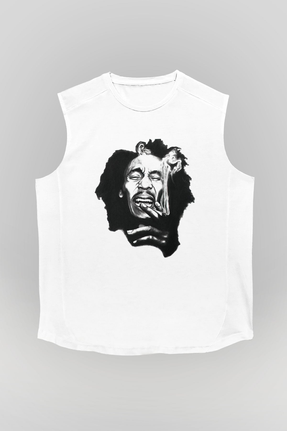 Bob Marley Beyaz Unisex Kolsuz Tişört