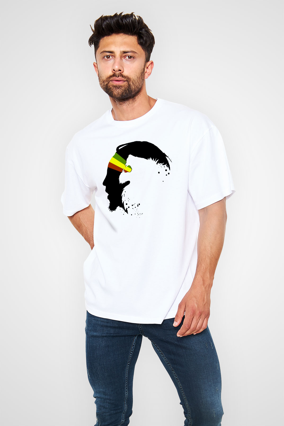 Bob Marley Beyaz Unisex Oversize Tişört T-Shirt