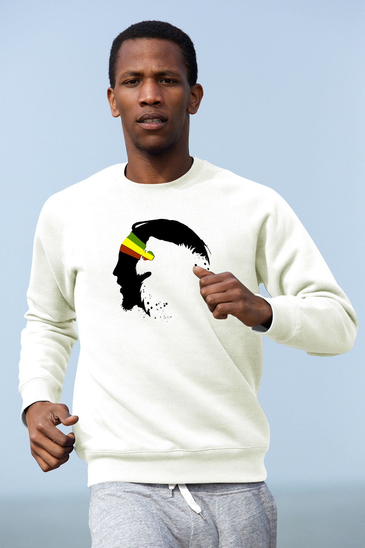 Bob Marley Beyaz Unisex Sweatshirt