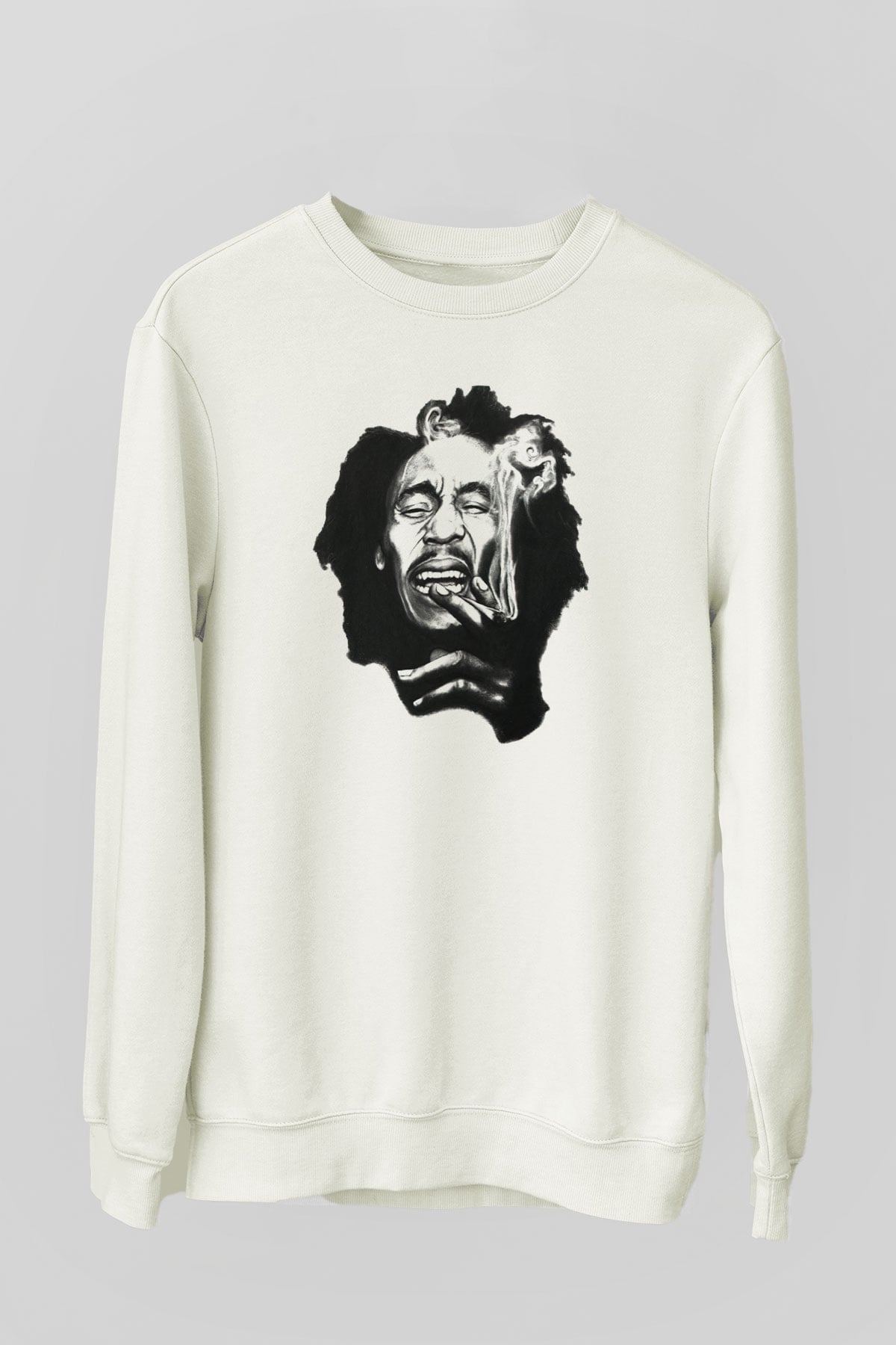 Bob Marley Beyaz Unisex Sweatshirt