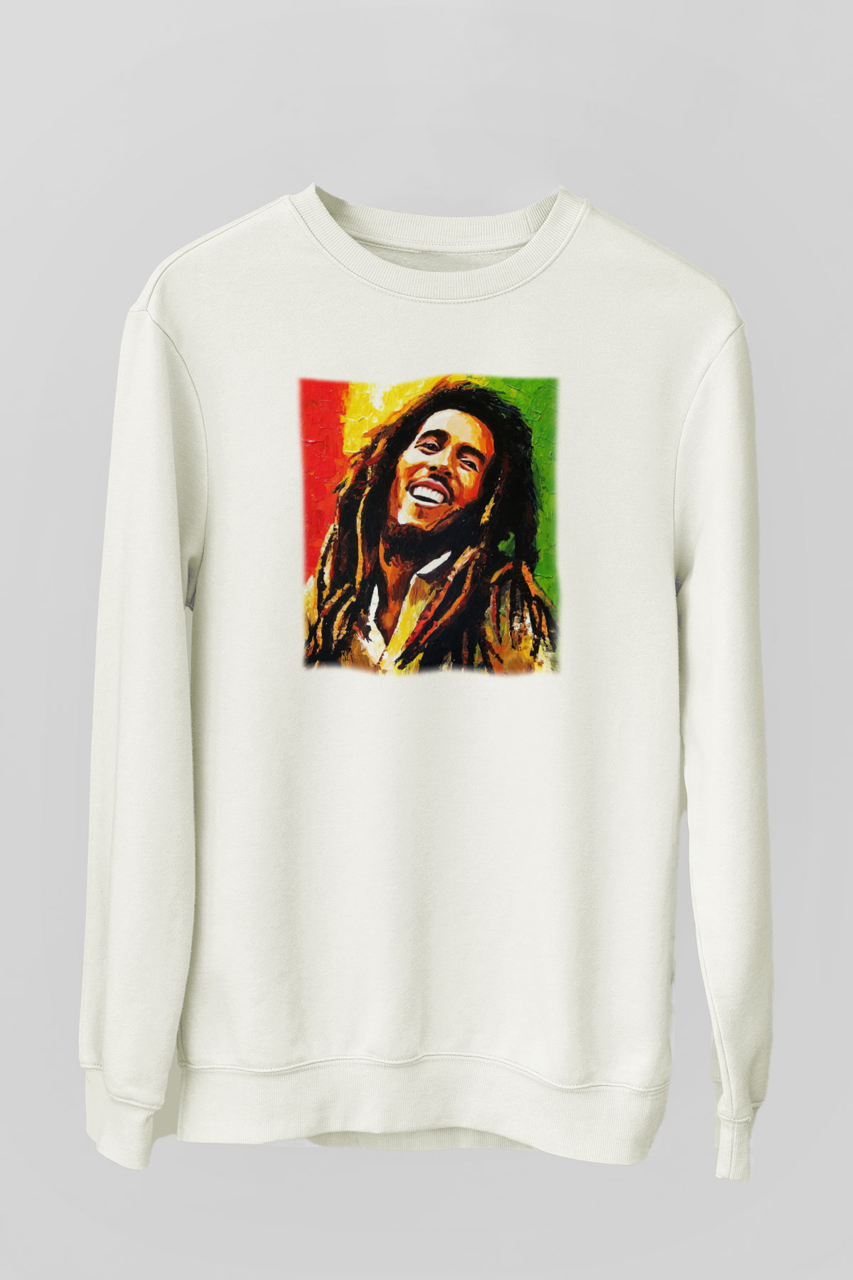 Bob Marley Beyaz Unisex Sweatshirt