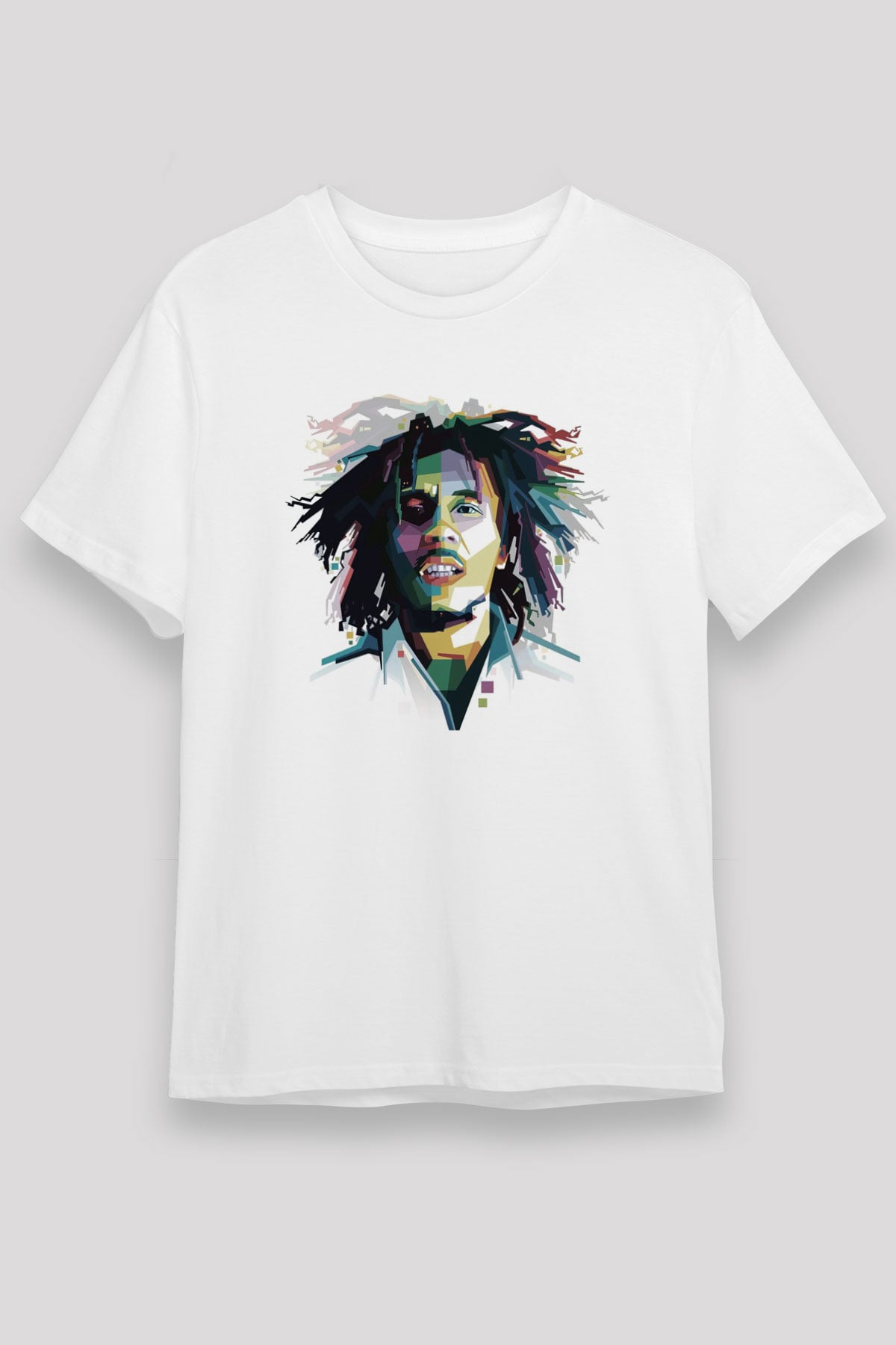 Bob Marley Beyaz Unisex Tişört T-Shirt - TişörtFabrikası