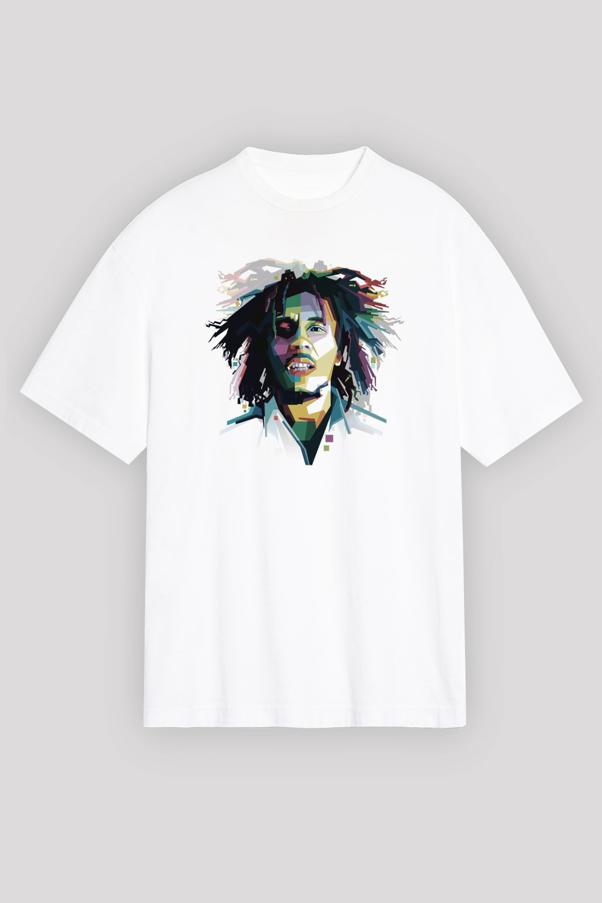 Bob Marley Beyaz Oversize Tişört Oversize T-shirt - TişörtFabrikası