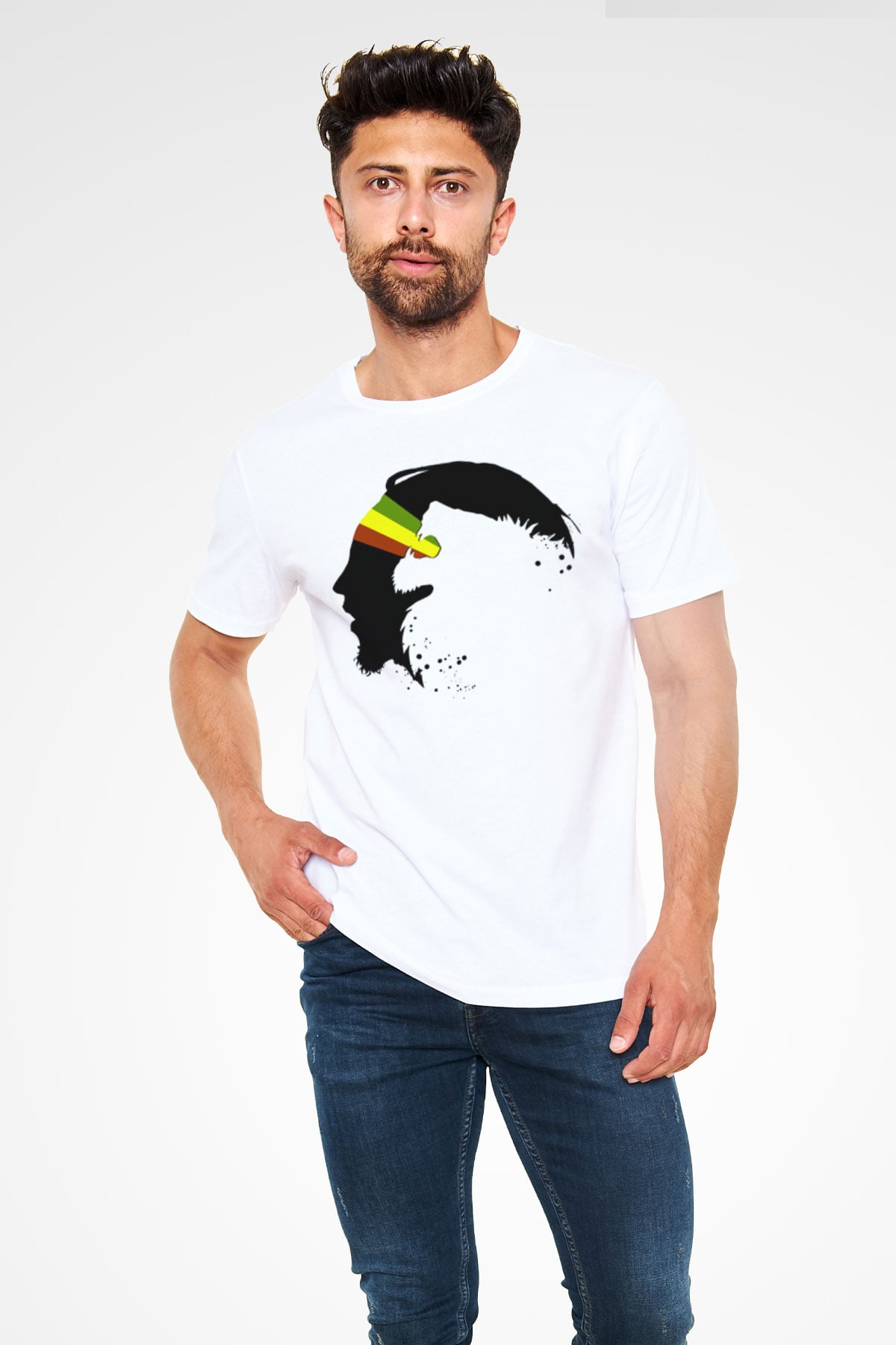 Bob Marley Beyaz Unisex Tişört T-Shirt - TişörtFabrikası