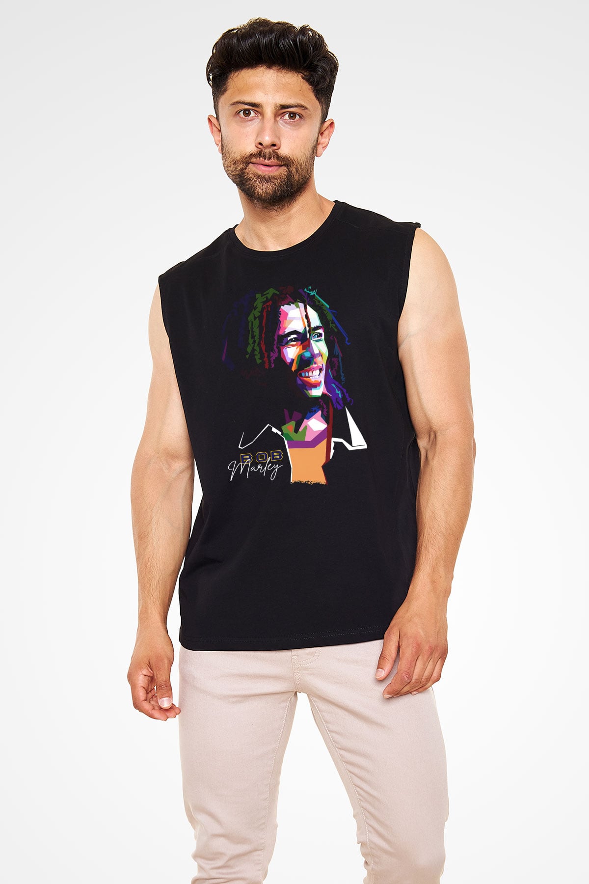 Bob Marley Siyah Unisex Kolsuz Tişört