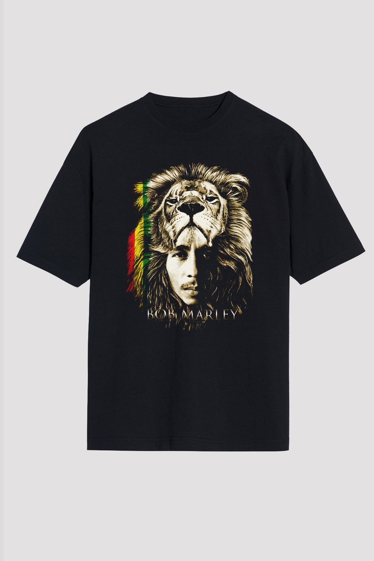 Bob Marley Siyah Unisex Oversize Tişört T-Shirt