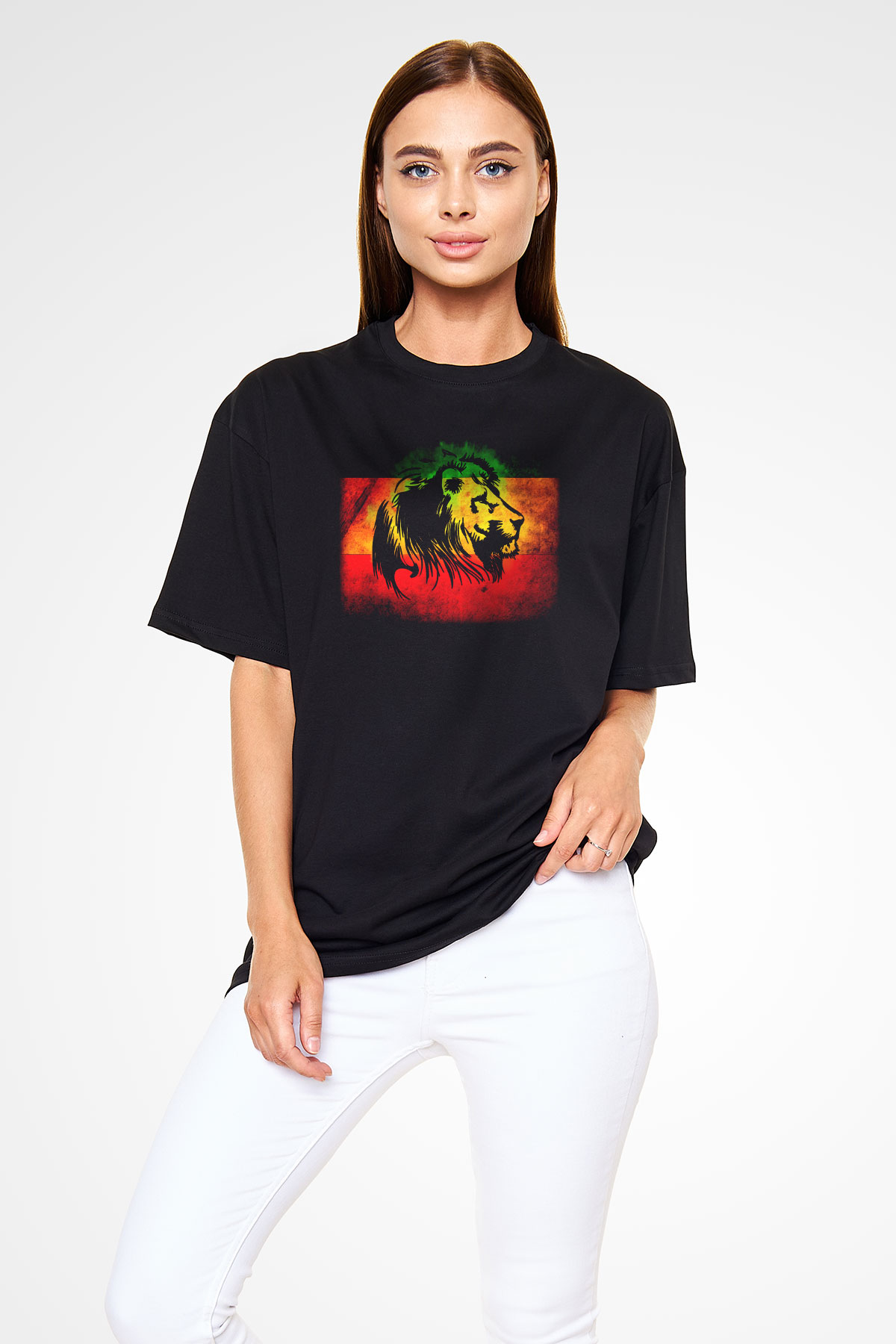 Bob Marley Siyah Unisex Oversize Tişört T-Shirt