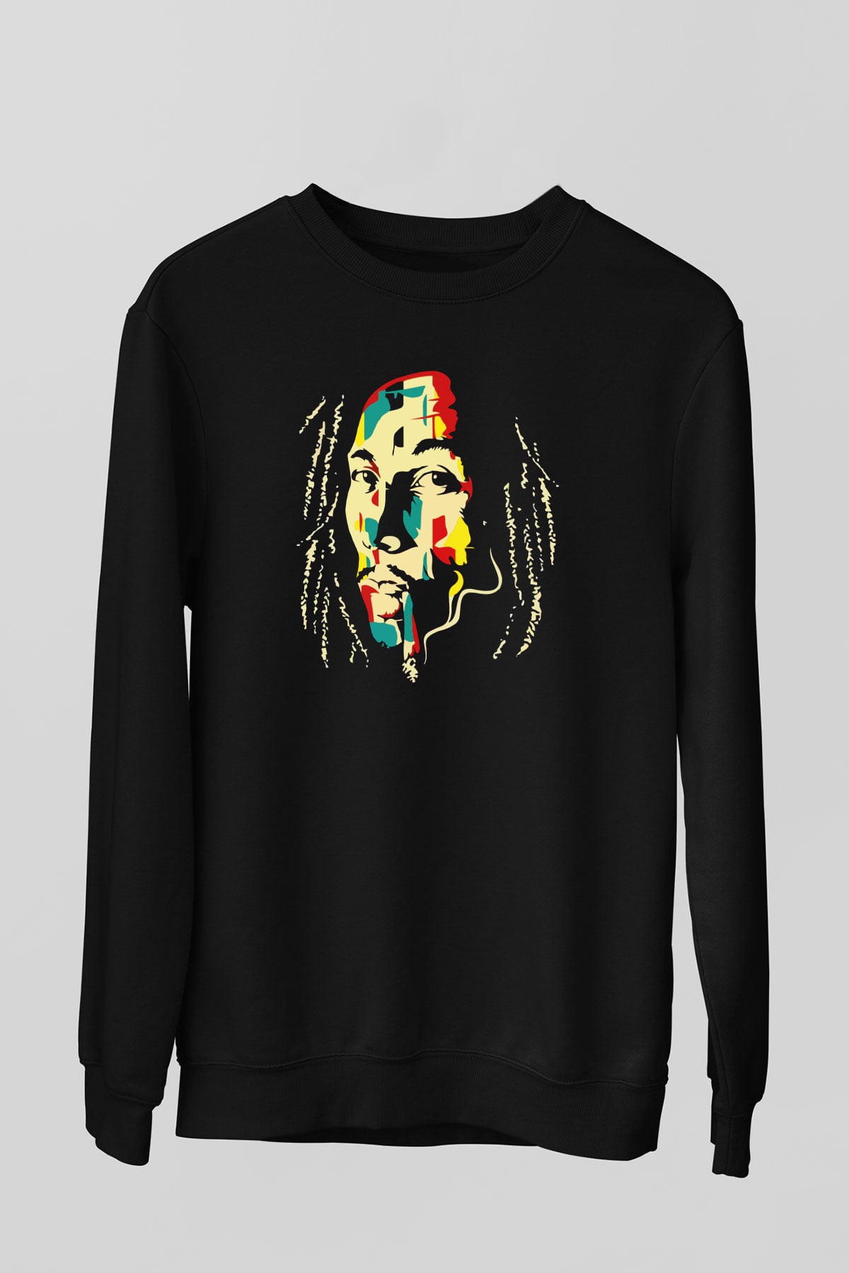 Bob Marley Siyah Unisex Sweatshirt