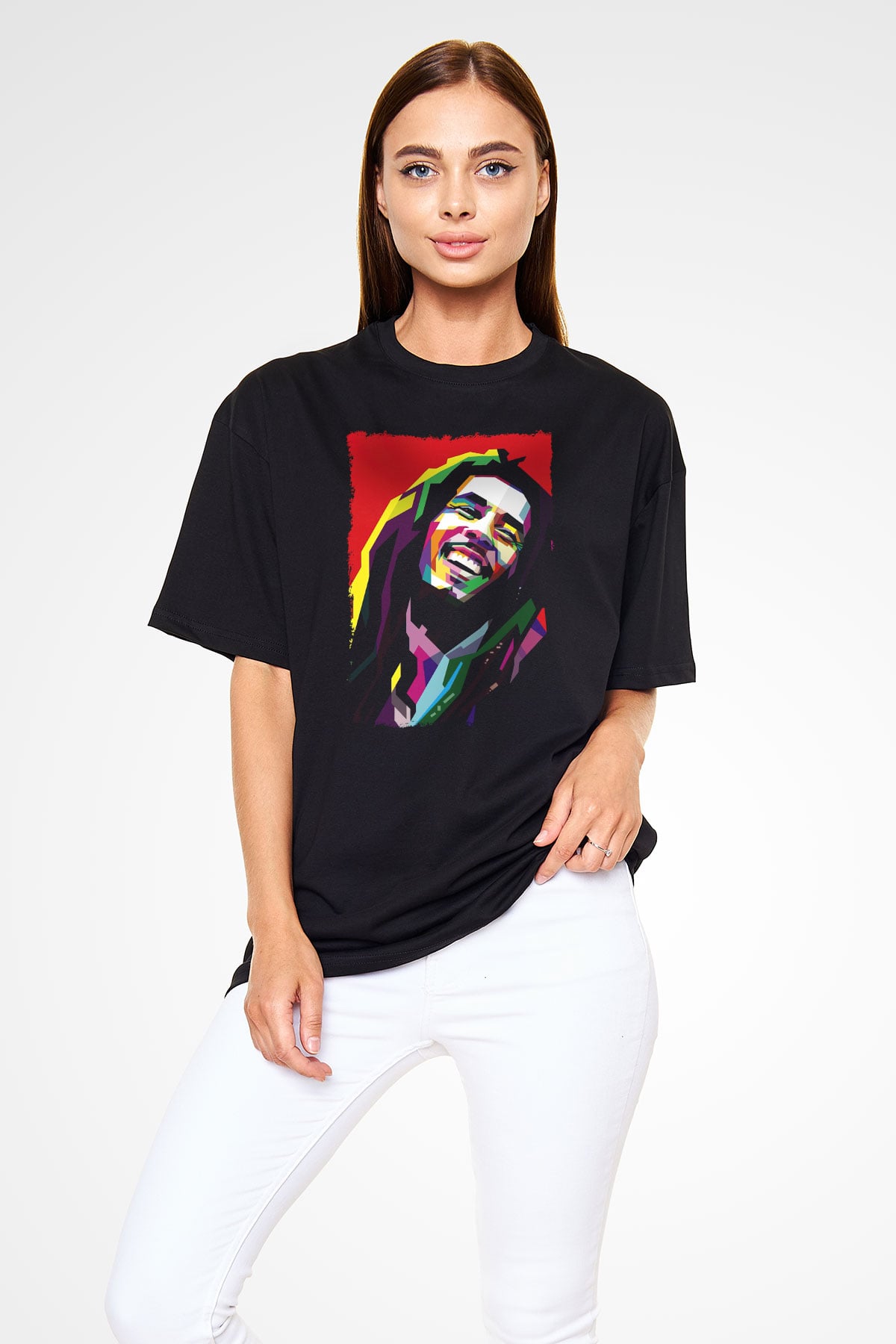 Bob Marley Siyah Oversize Tişört Oversize T-shirt - TişörtFabrikası