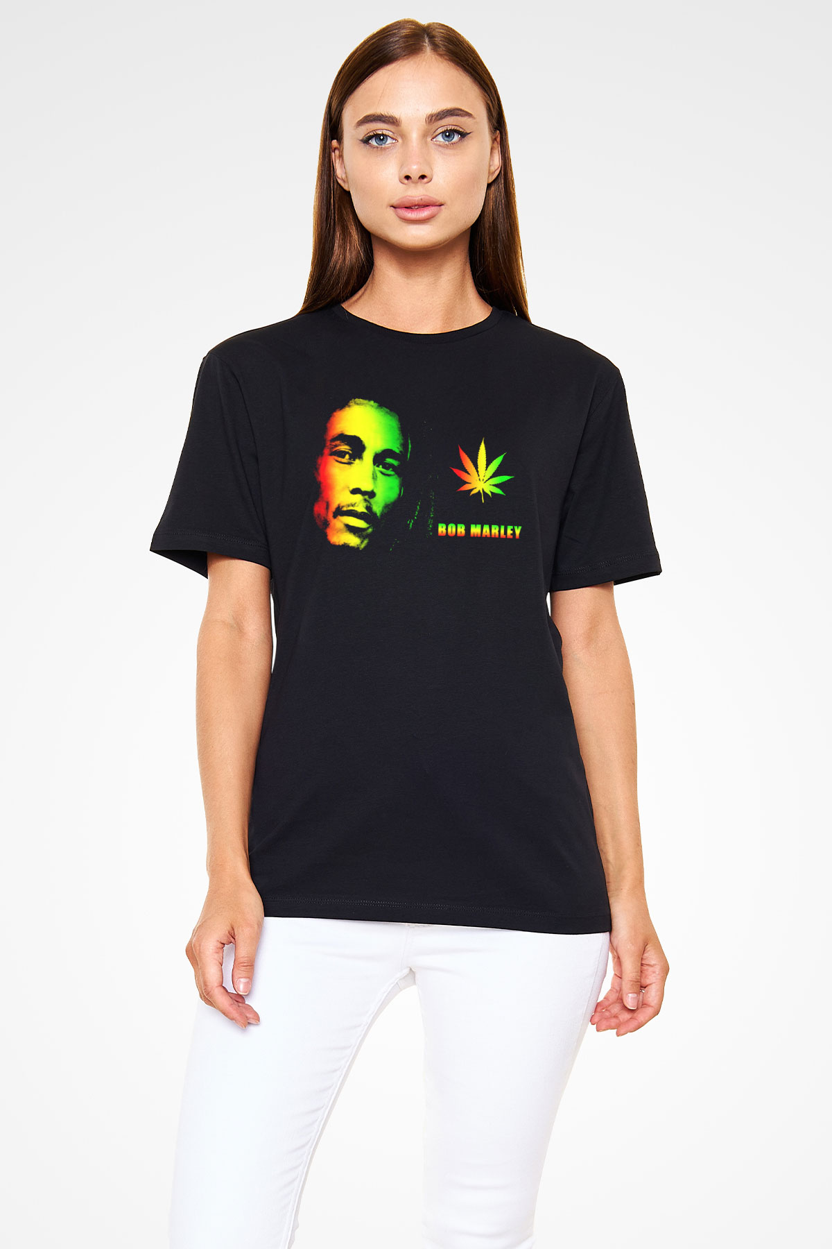 Bob Marley Siyah Unisex Tişört T-Shirt - TişörtFabrikası