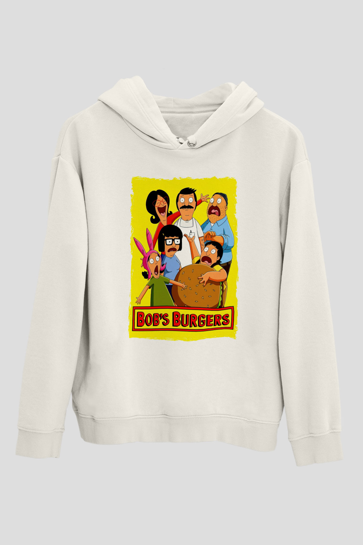 Bobs Burgers Beyaz Unisex Hoodie