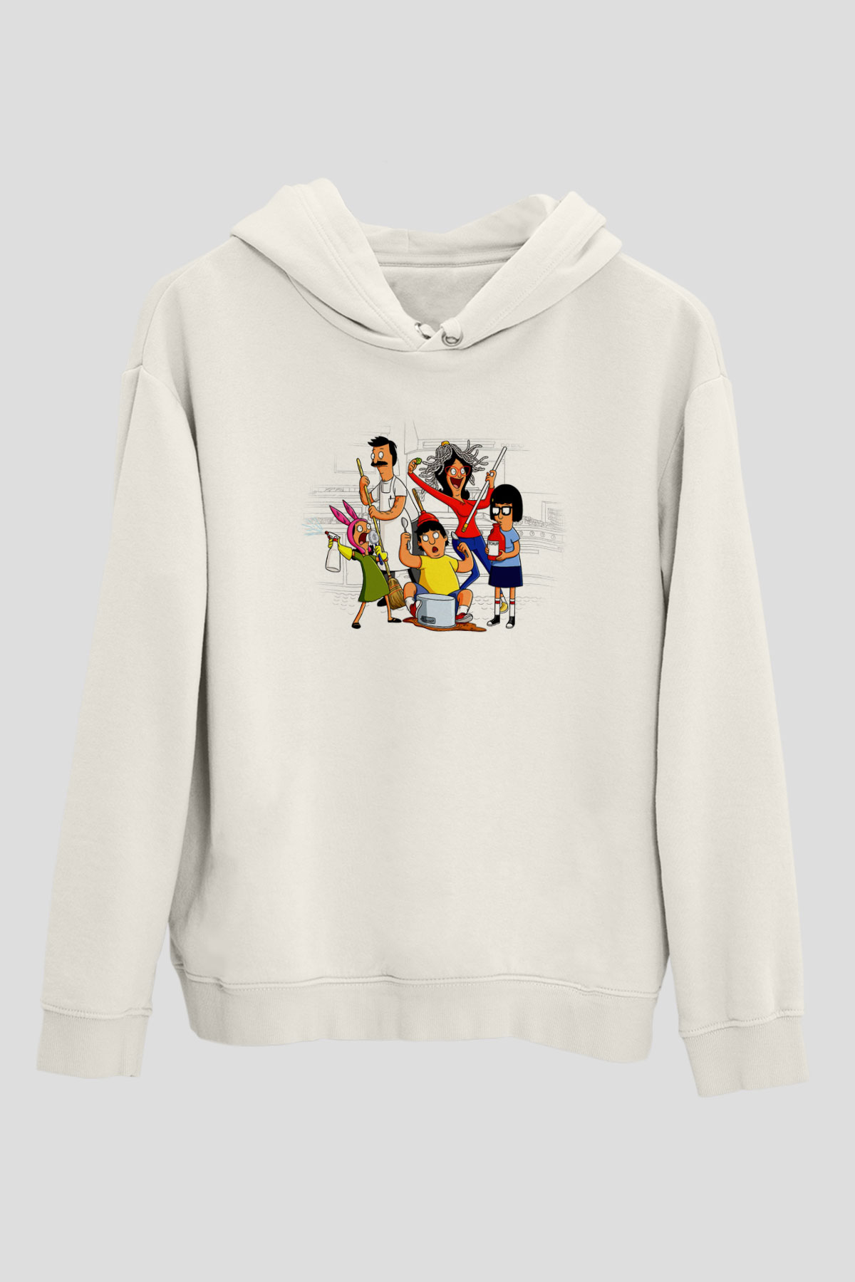 Bobs Burgers Beyaz Unisex Hoodie