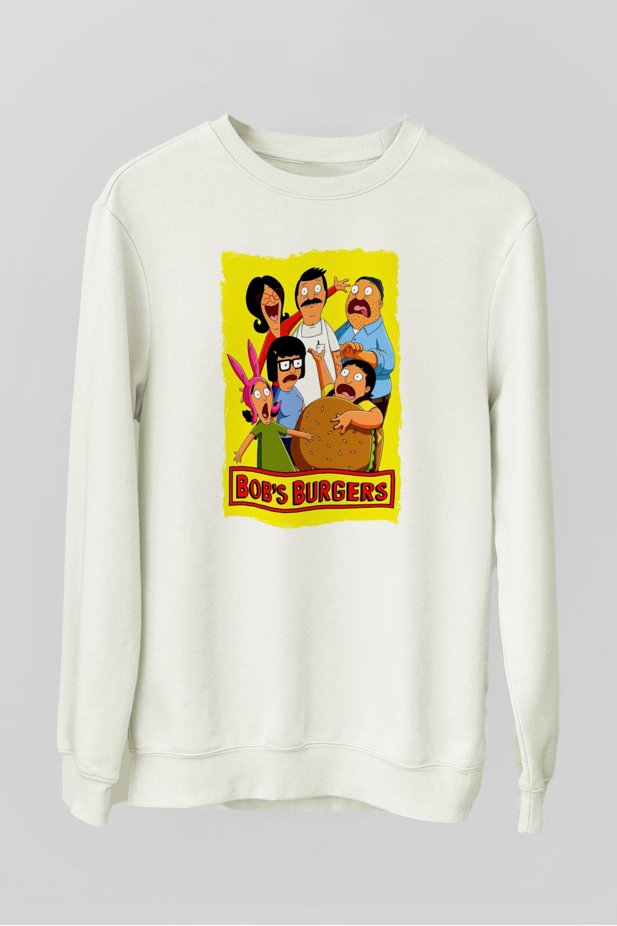 Bobs Burgers Beyaz Unisex Sweatshirt