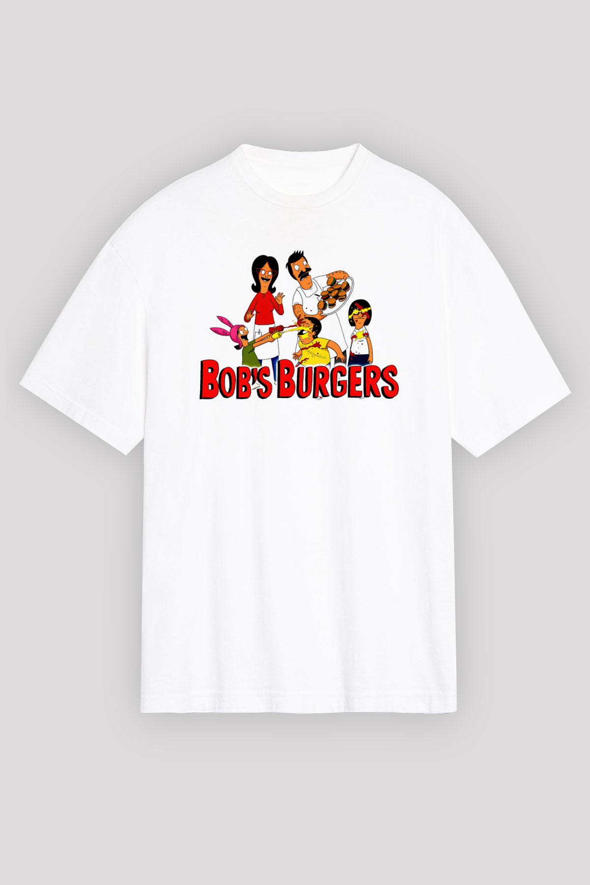 Bobs Burgers Beyaz Oversize Tişört Oversize T-shirt