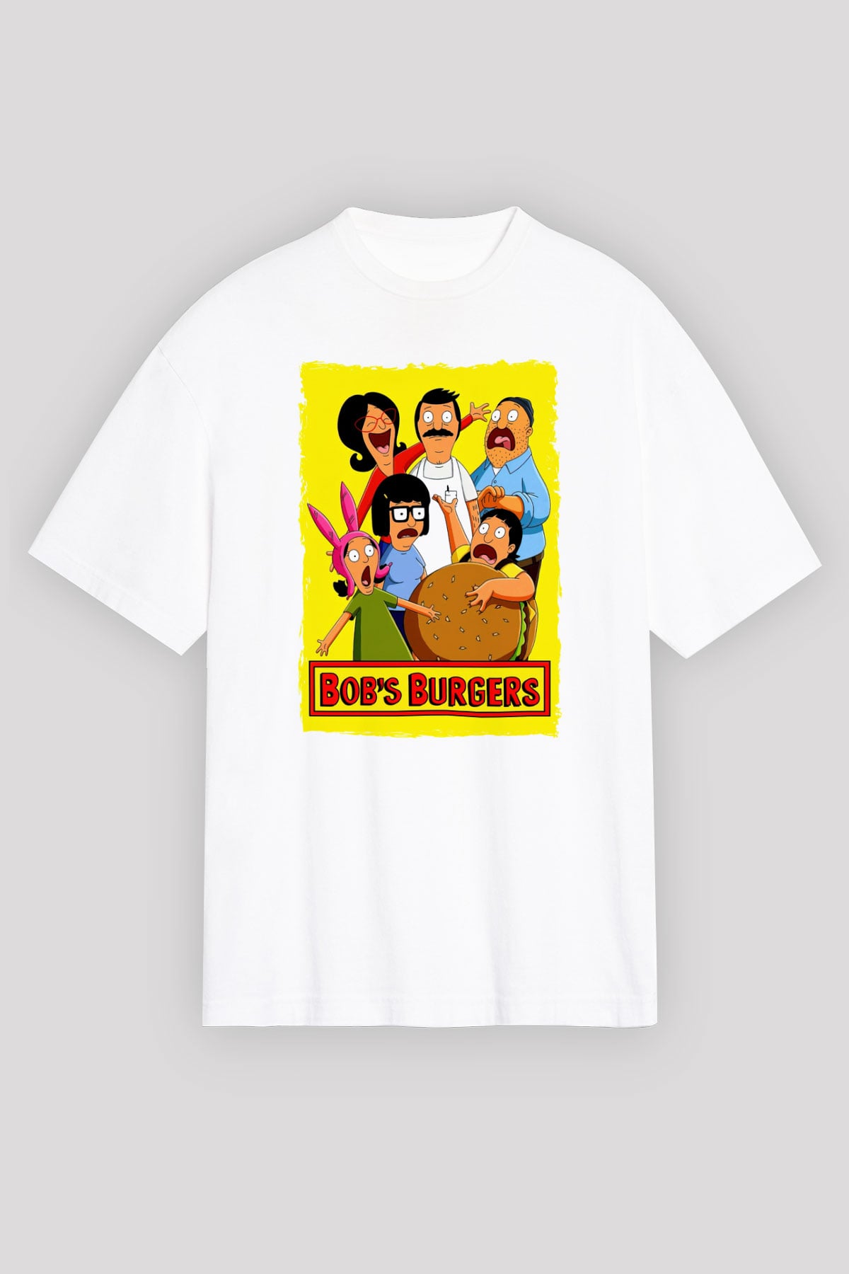 Bobs Burgers Beyaz Oversize Tişört Oversize T-shirt