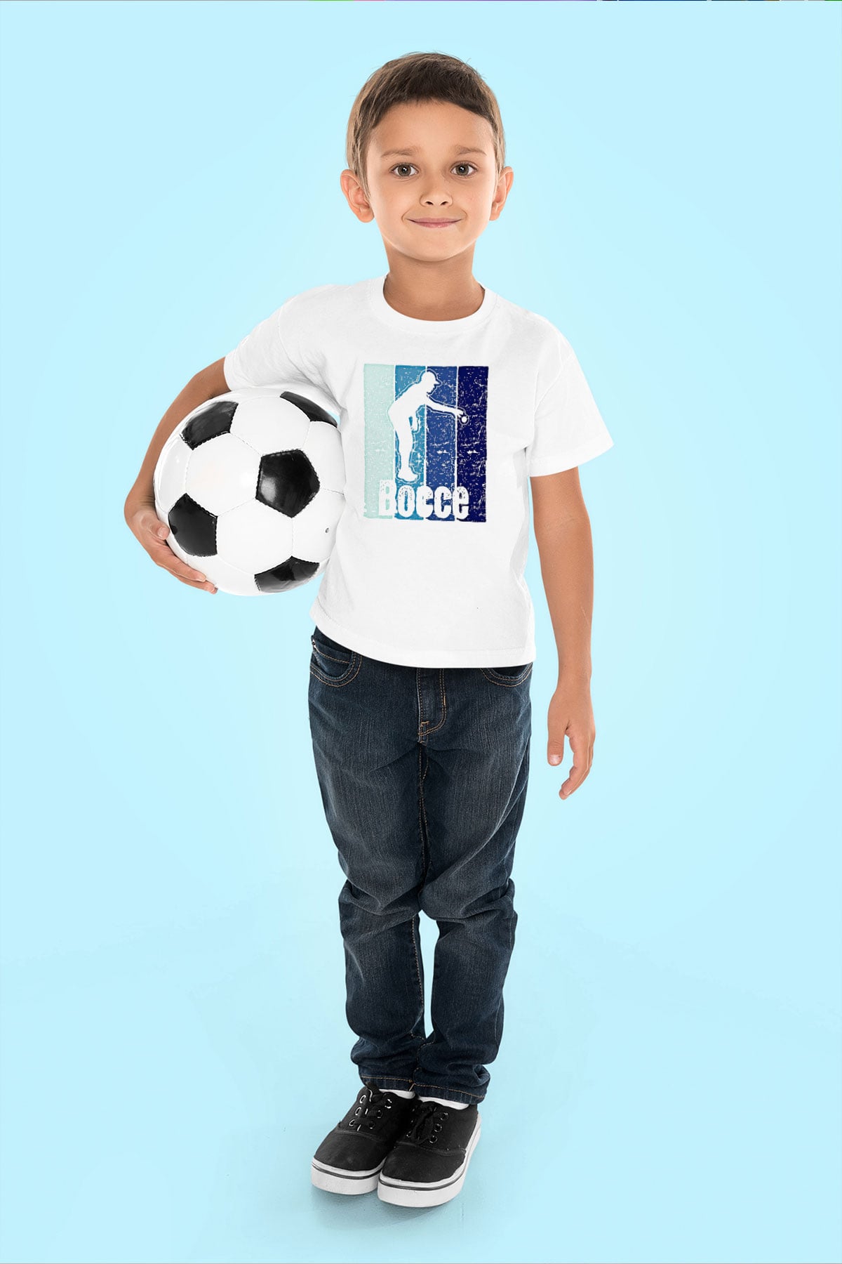 Bocce Baskılı Unisex Beyaz Çocuk Tişört - Tshirt