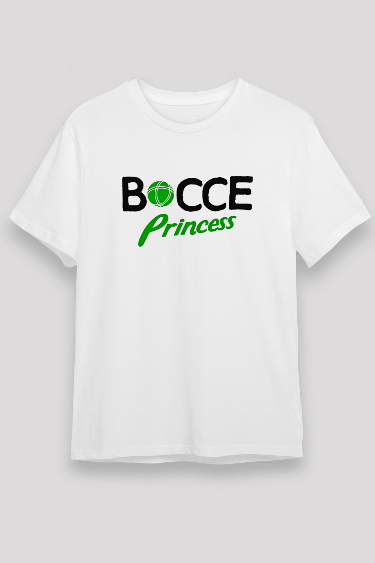 Bocce Baskılı Unisex Beyaz Tişört - Tshirt