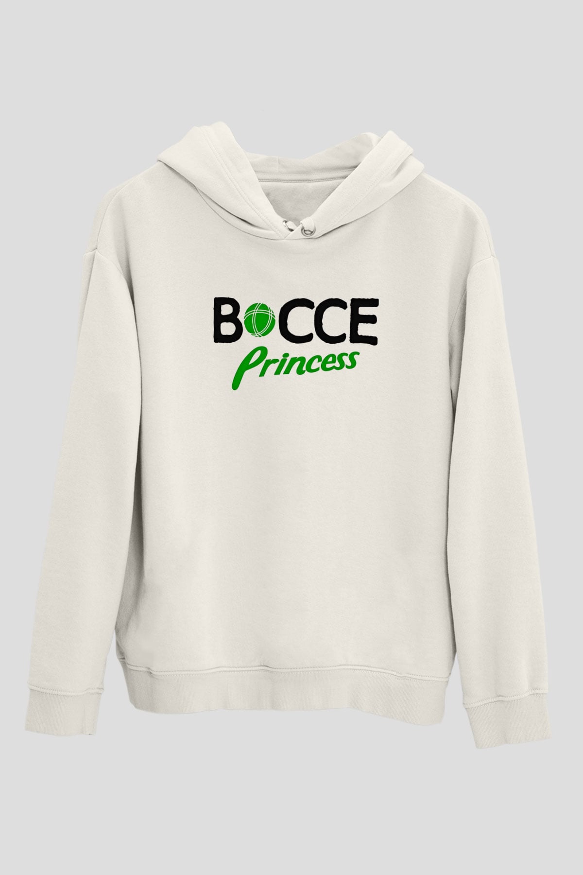 Bocce Baskılı Unisex Ekru Hoodie