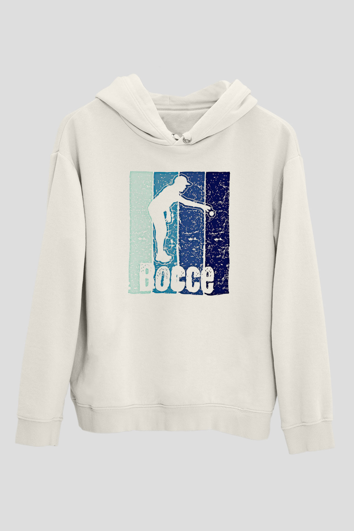 Bocce Baskılı Unisex Ekru Hoodie