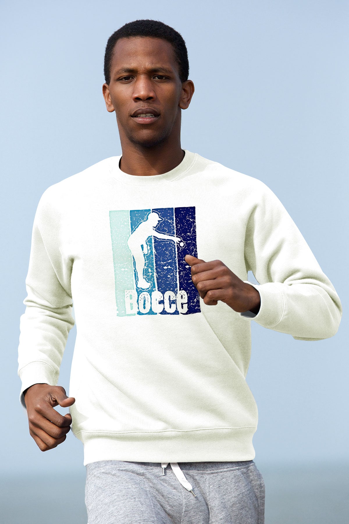 Bocce Baskılı Unisex Ekru Sweatshirt