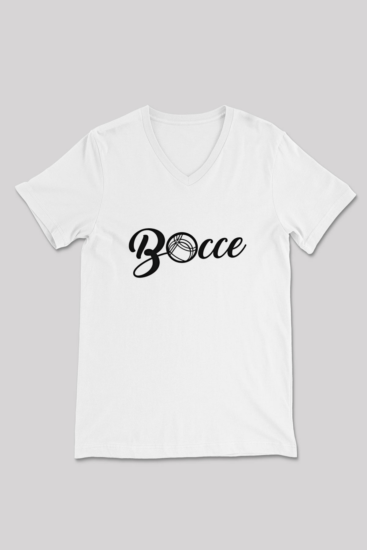 Bocce Baskılı Unisex V Yaka Tişört - Tshirt