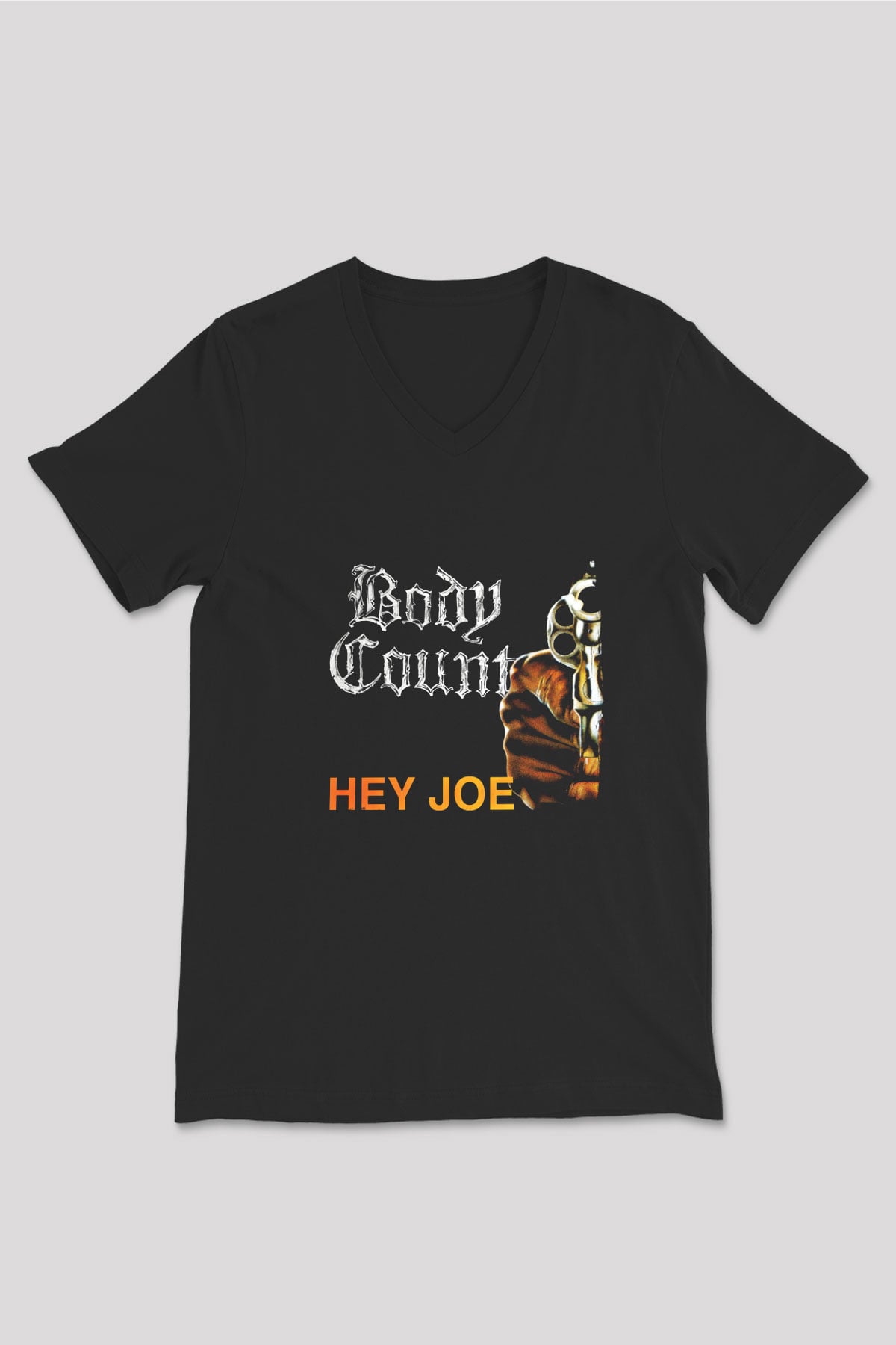 Body Count Baskılı Unisex Siyah V Yaka Tişört