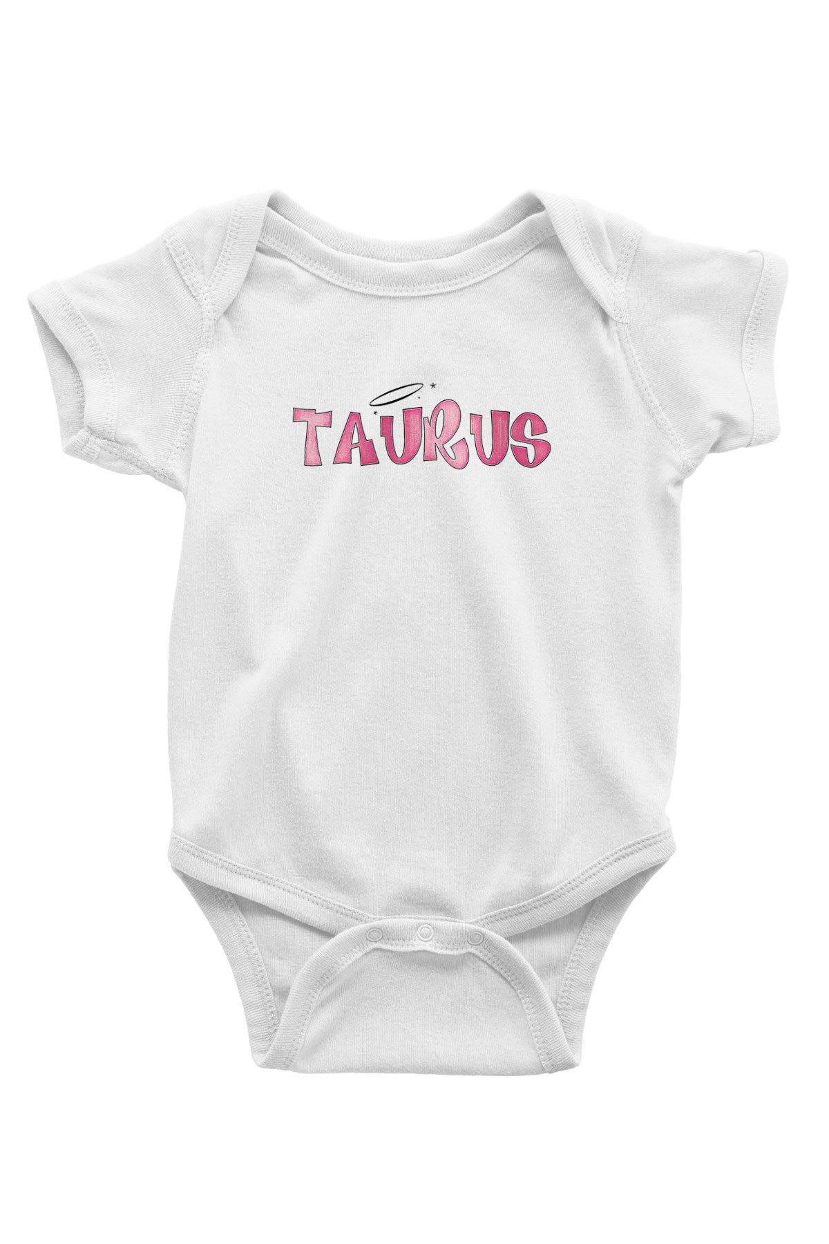 Boğa Burcu Baskılı Beyaz Unisex Bebek Body - Zıbın