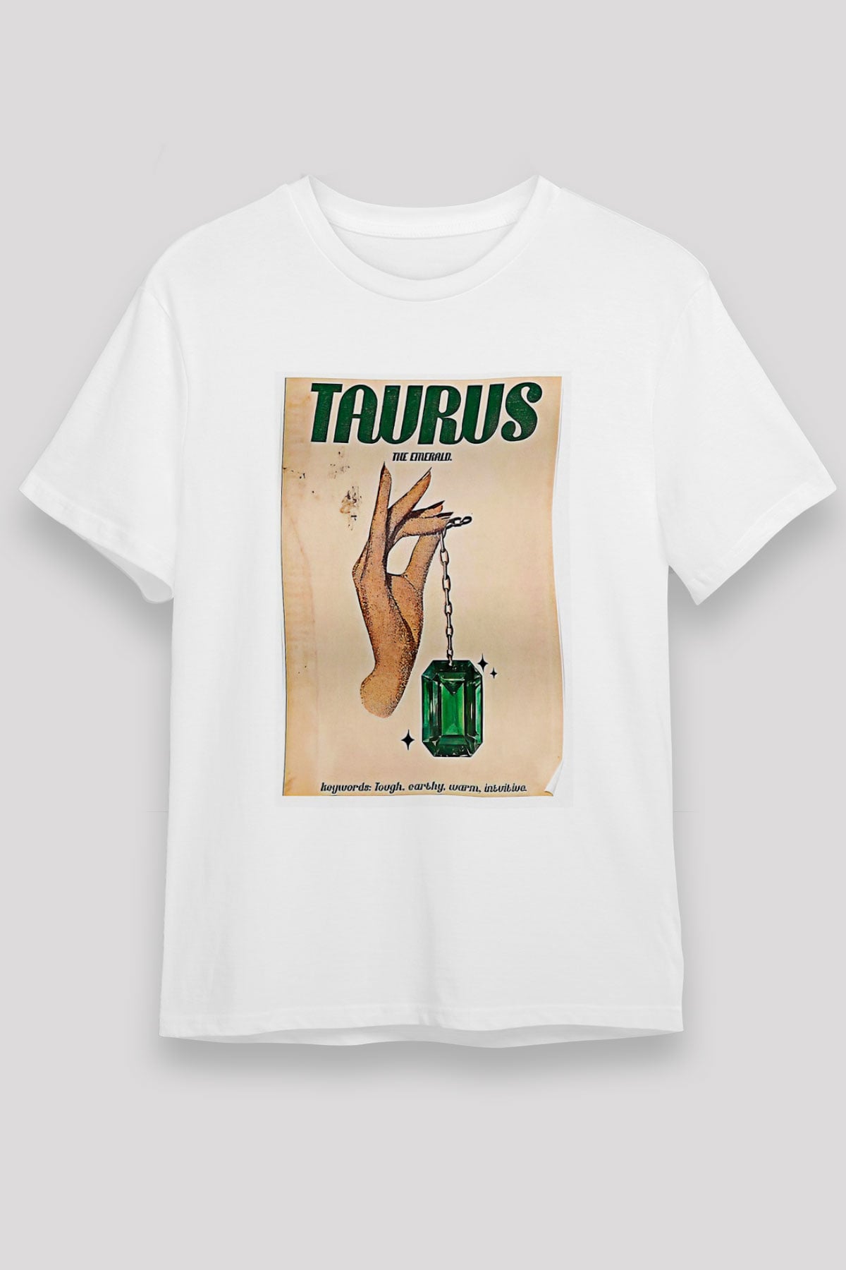 Boğa Burcu Unisex Baskılı Beyaz Tişört - Tshirt
