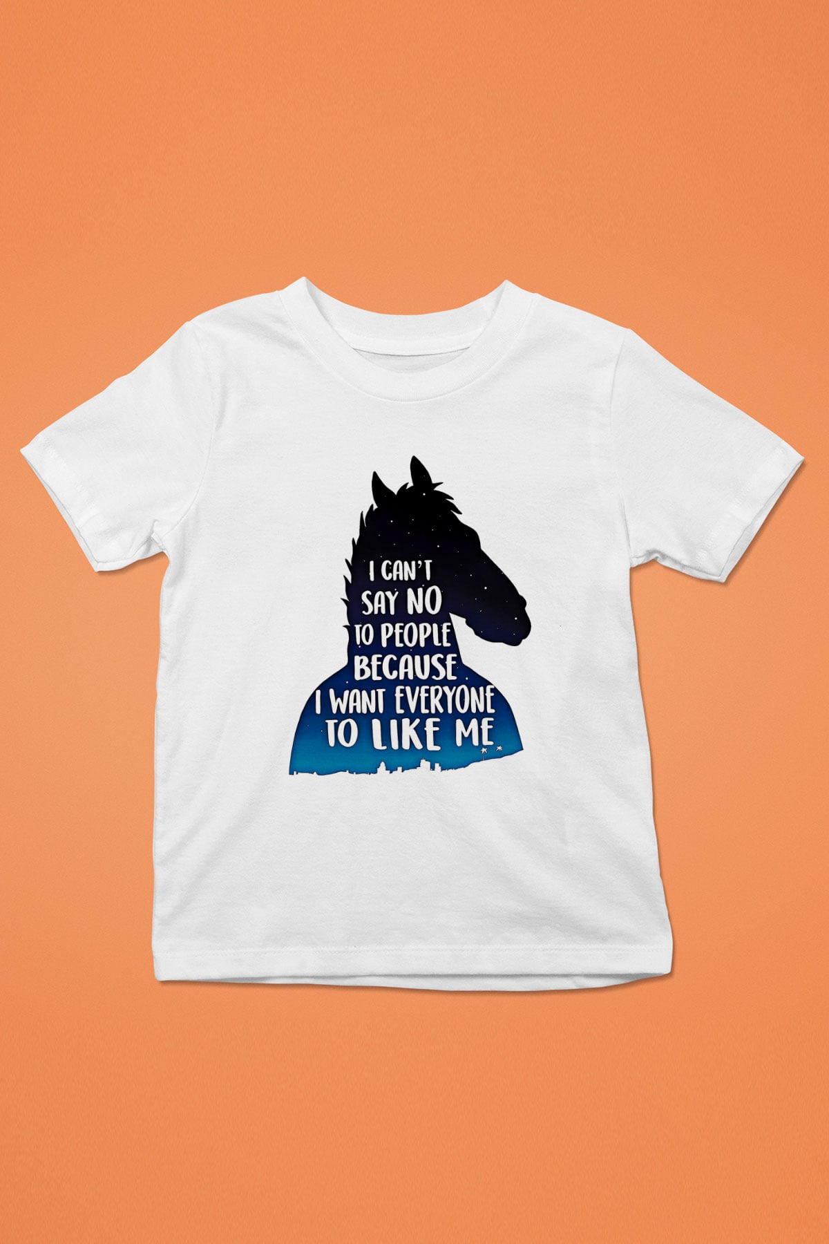 Bojack Horseman Baskılı Beyaz Unisex Beyaz Çocuk Tişört - Tshirt