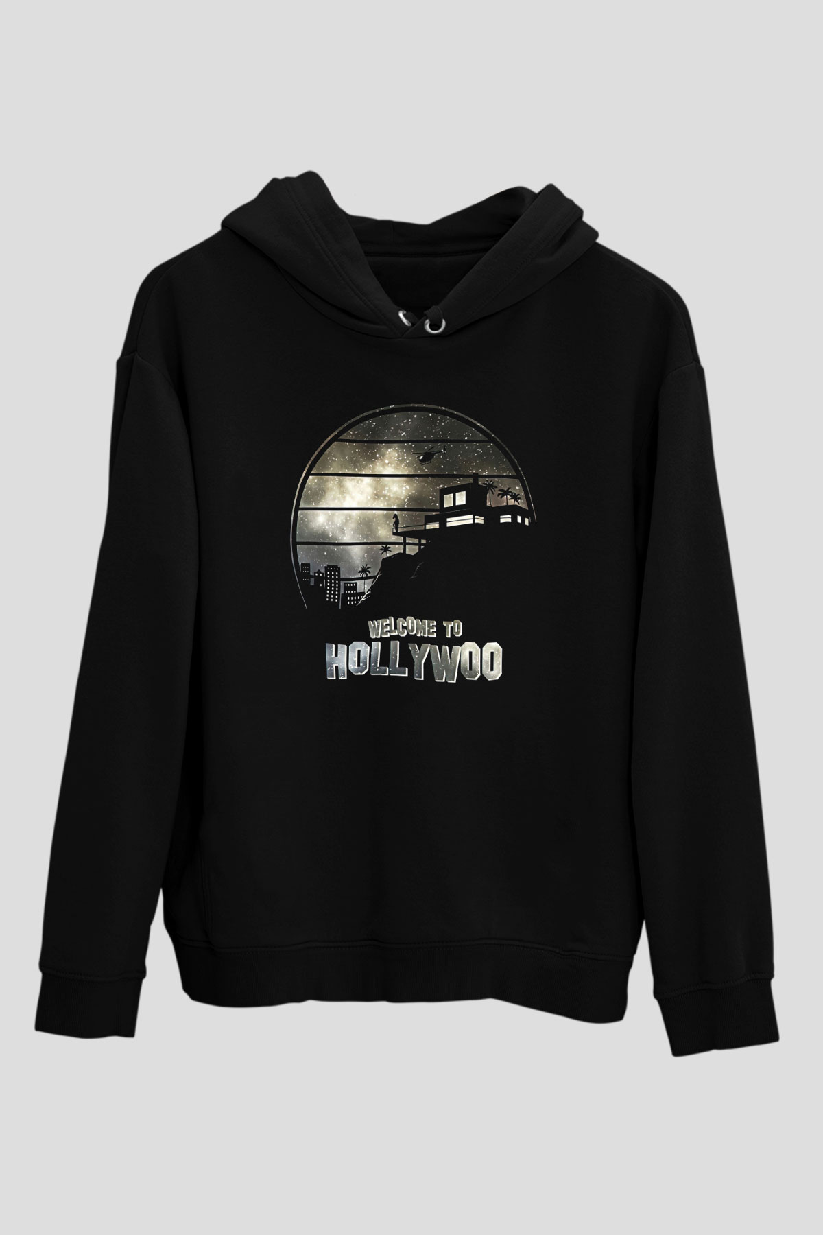 Bojack Horseman Baskılı Unisex Siyah Kapüşonlu Sweatshirt