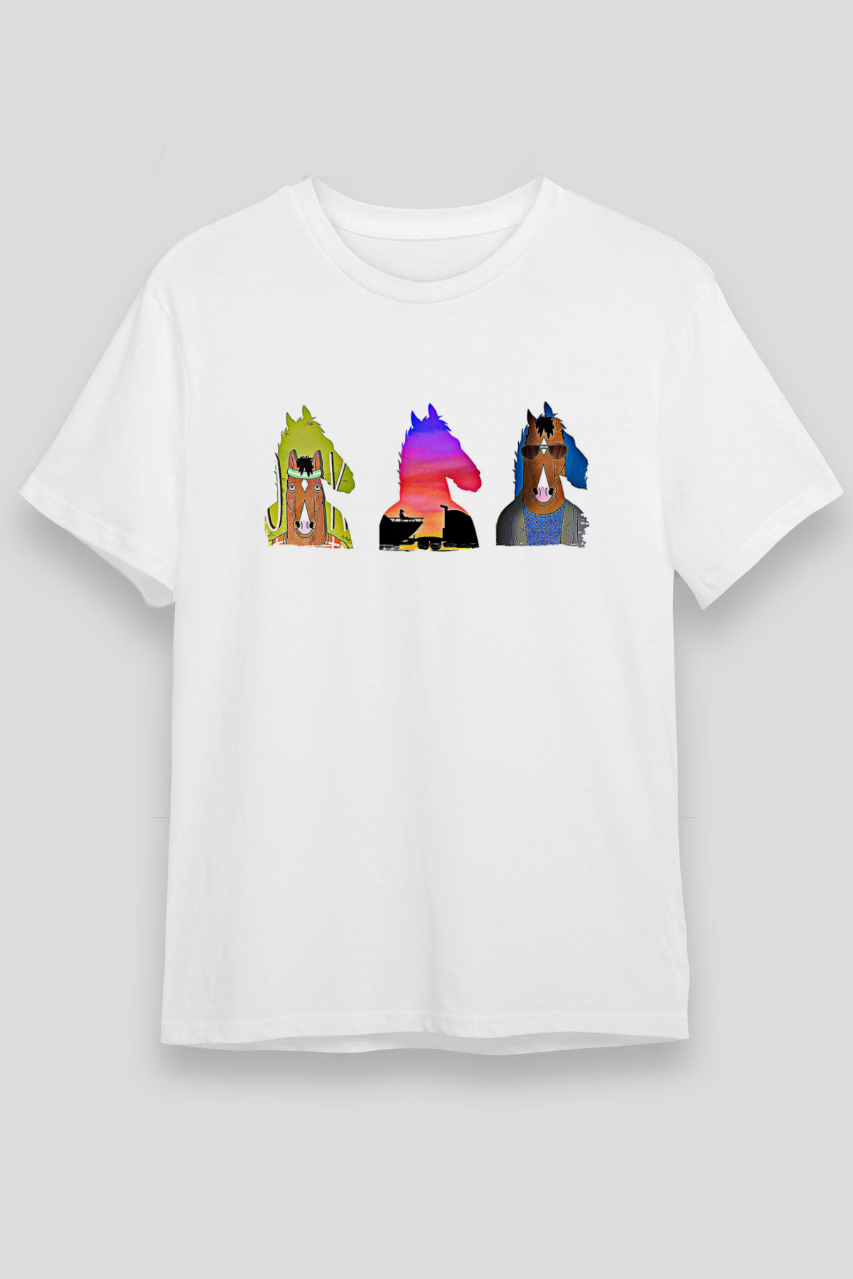 Bojack Horseman Unisex Baskılı Beyaz Tişört - Tshirt
