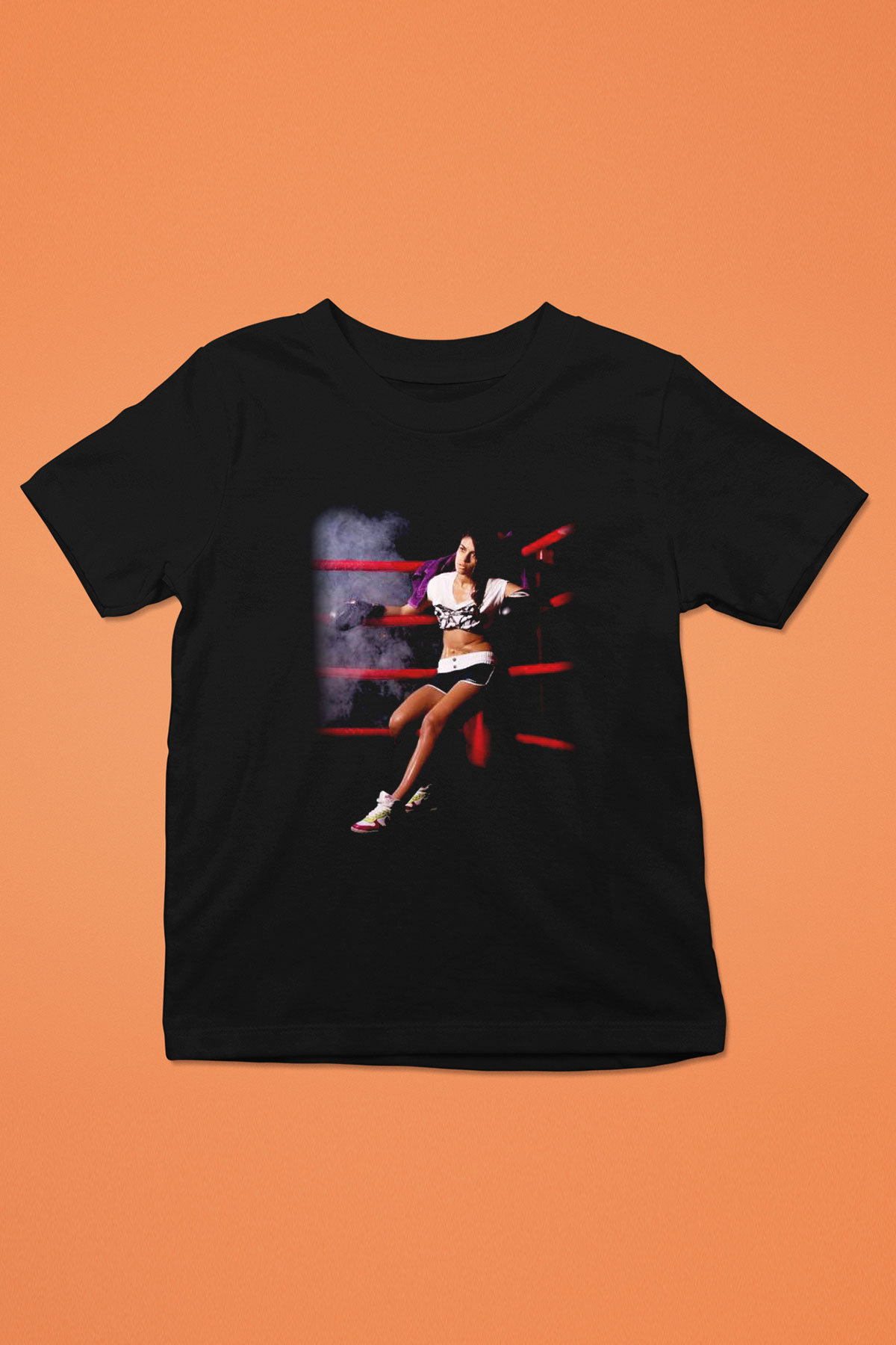 Boks Baskılı Siyah Unisex Çocuk Tişört