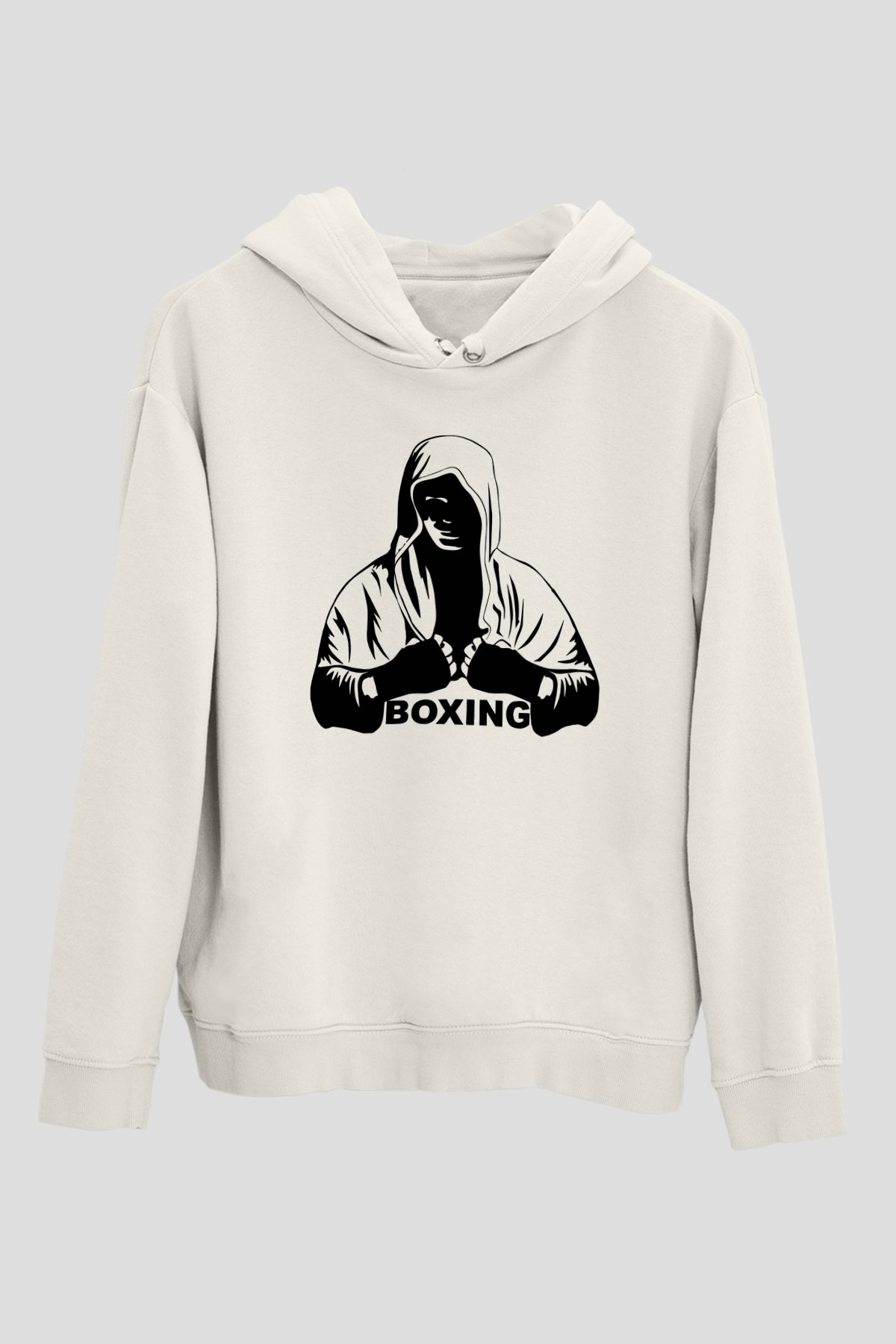 Boks Beyaz Unisex Hoodie