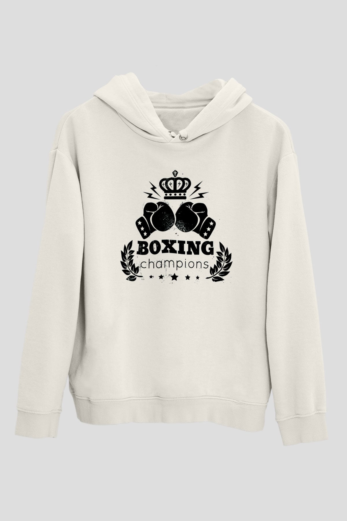 Boks Beyaz Unisex Hoodie