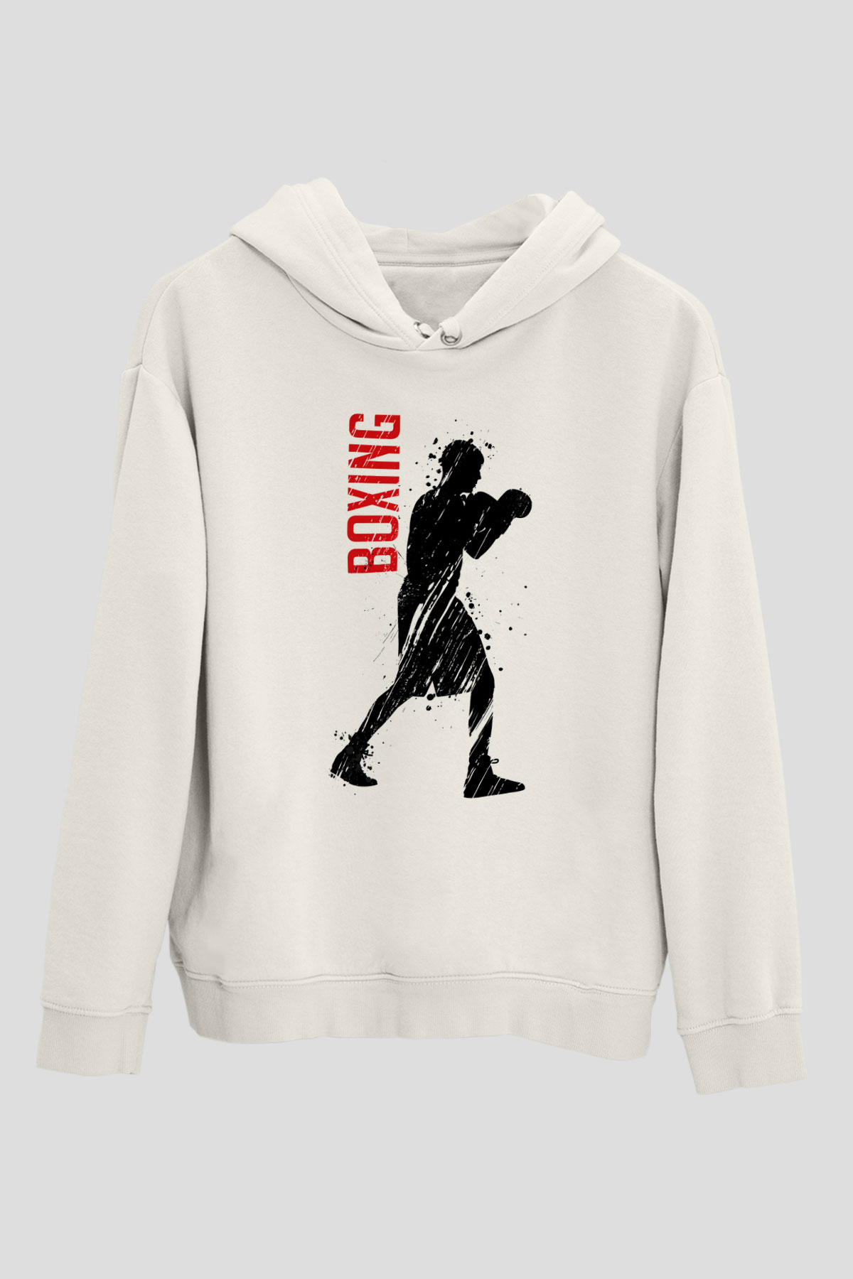 Boks Beyaz Unisex Hoodie