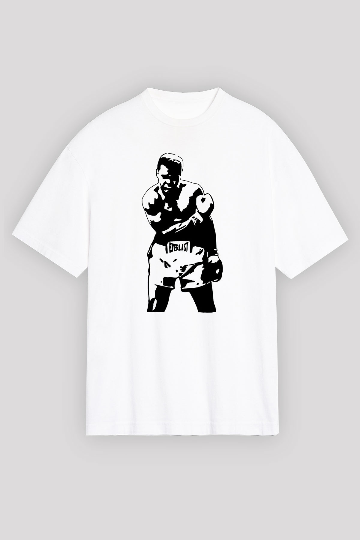 Boks Beyaz Unisex Oversize Tişört T-Shirt