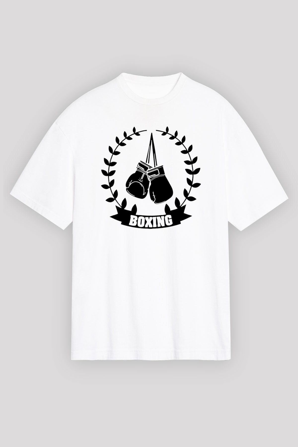 Boks Beyaz Unisex Oversize Tişört T-Shirt
