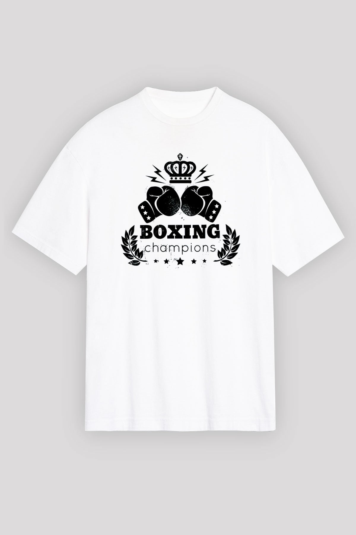 Boks Beyaz Unisex Oversize Tişört T-Shirt