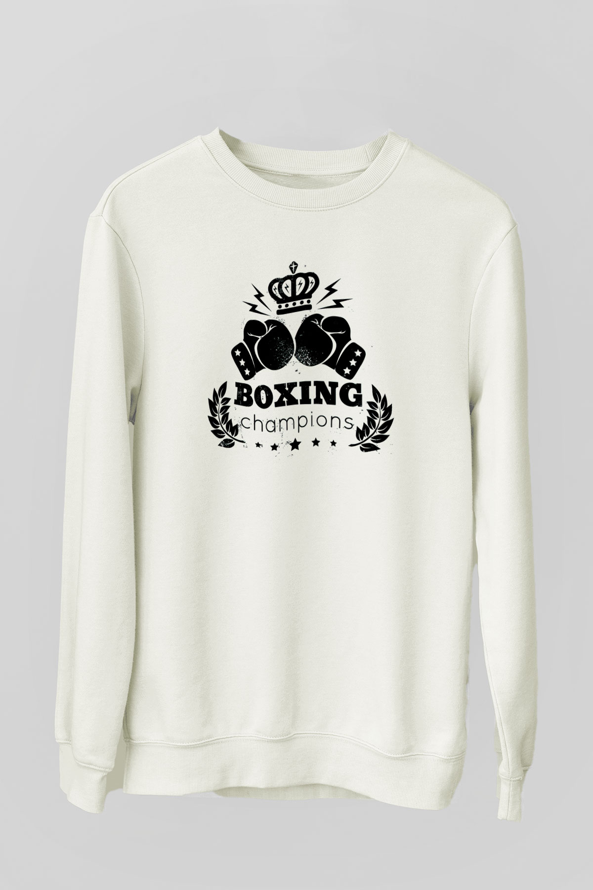 Boks Beyaz Unisex Sweatshirt